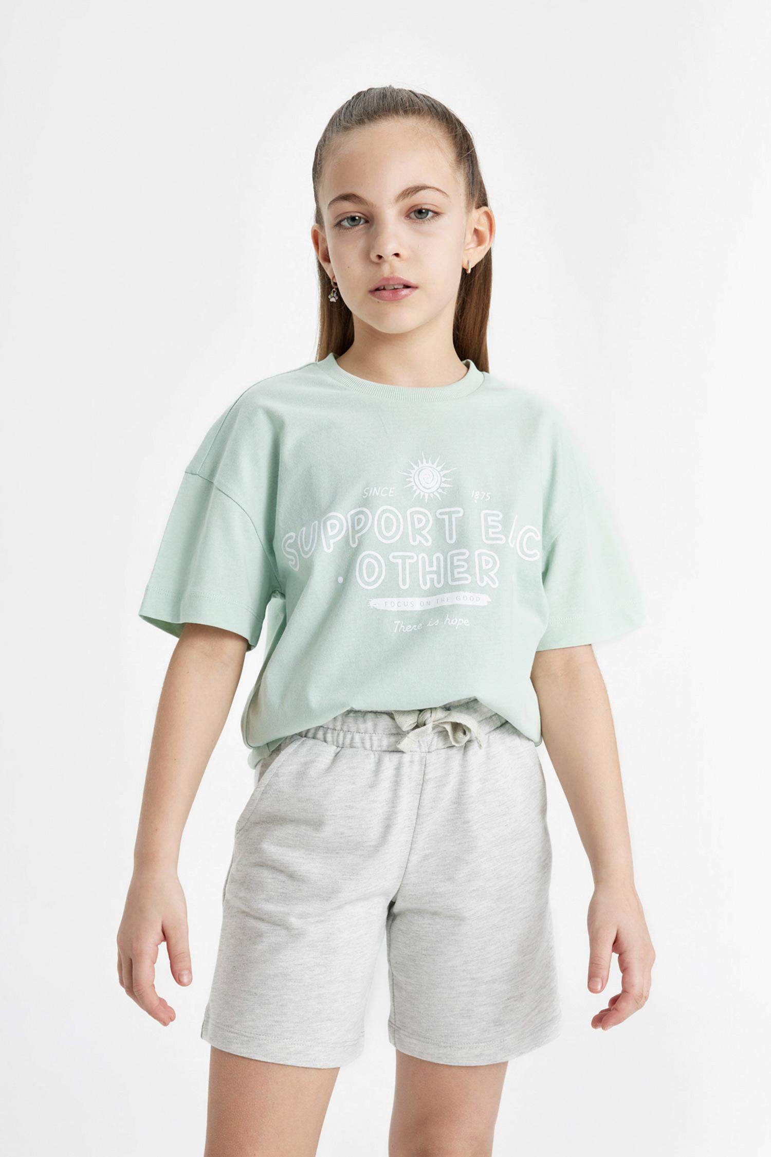 Girl Relax Fit 2 Piece Short Sleeve T-Shirt