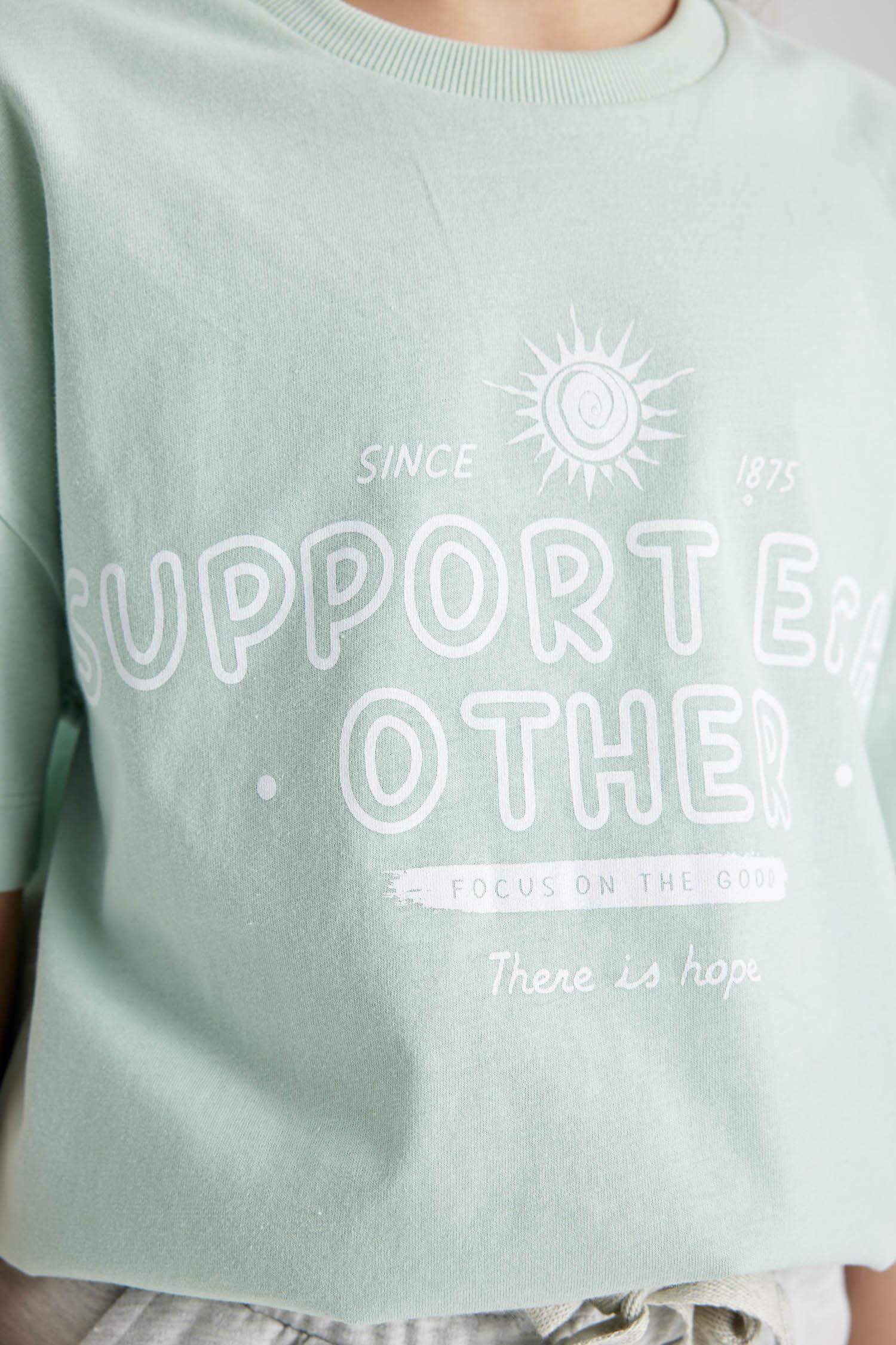 Girl Relax Fit 2 Piece Short Sleeve T-Shirt