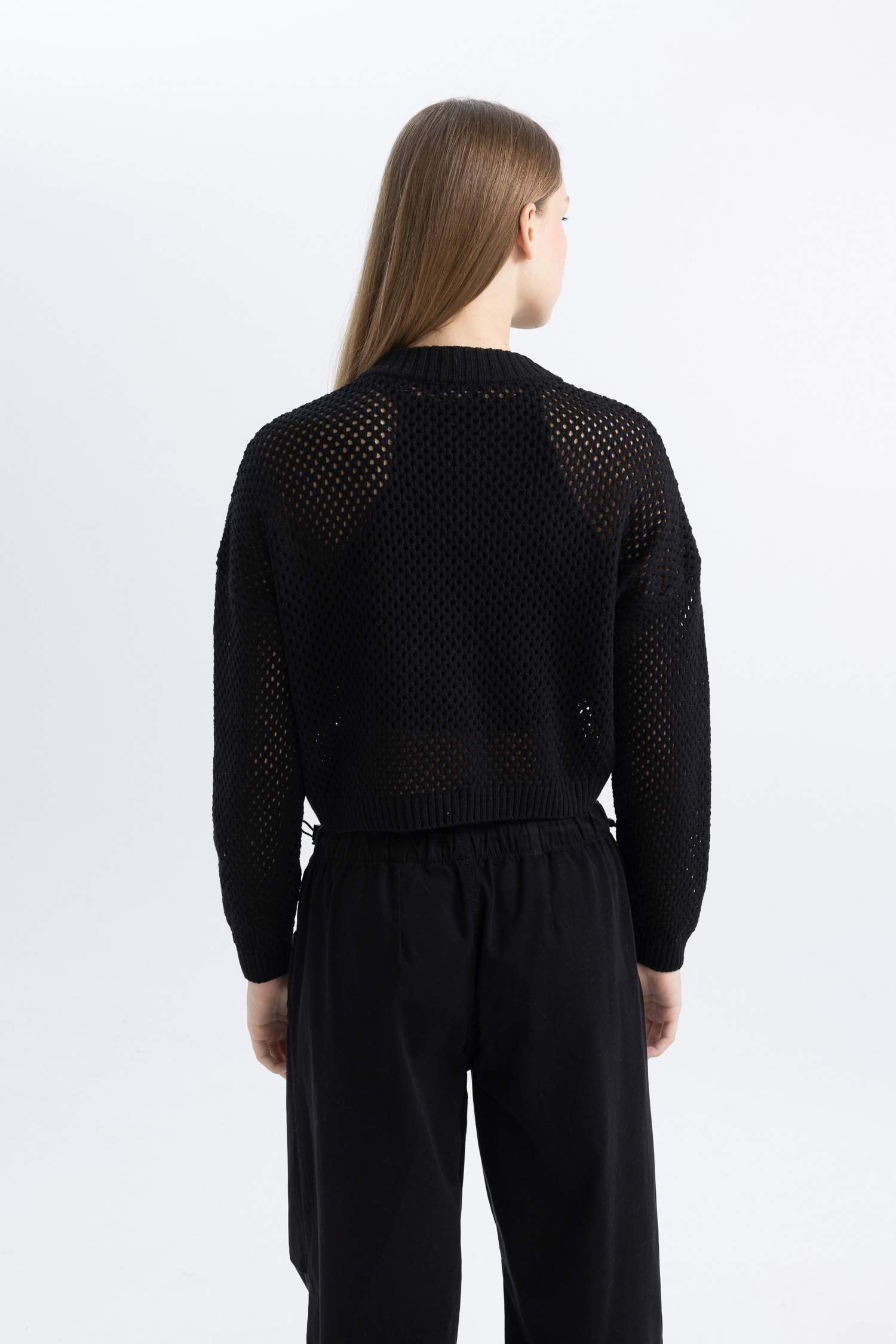 Coool Fitted Crop Fermuarlı Triko Hırka