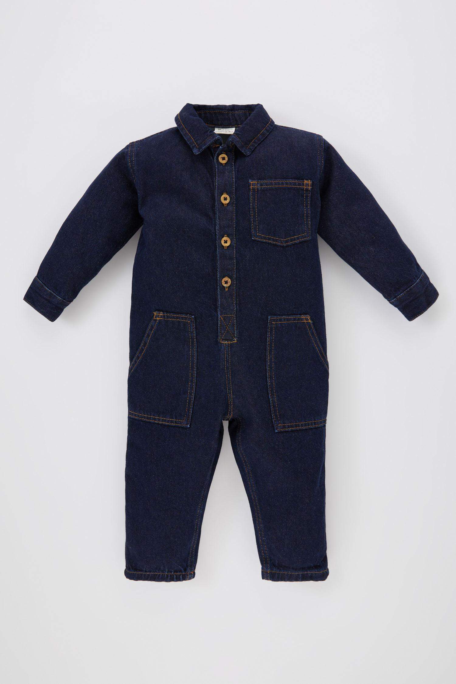 Erkek Bebek Uzun Kollu Jean Tulum