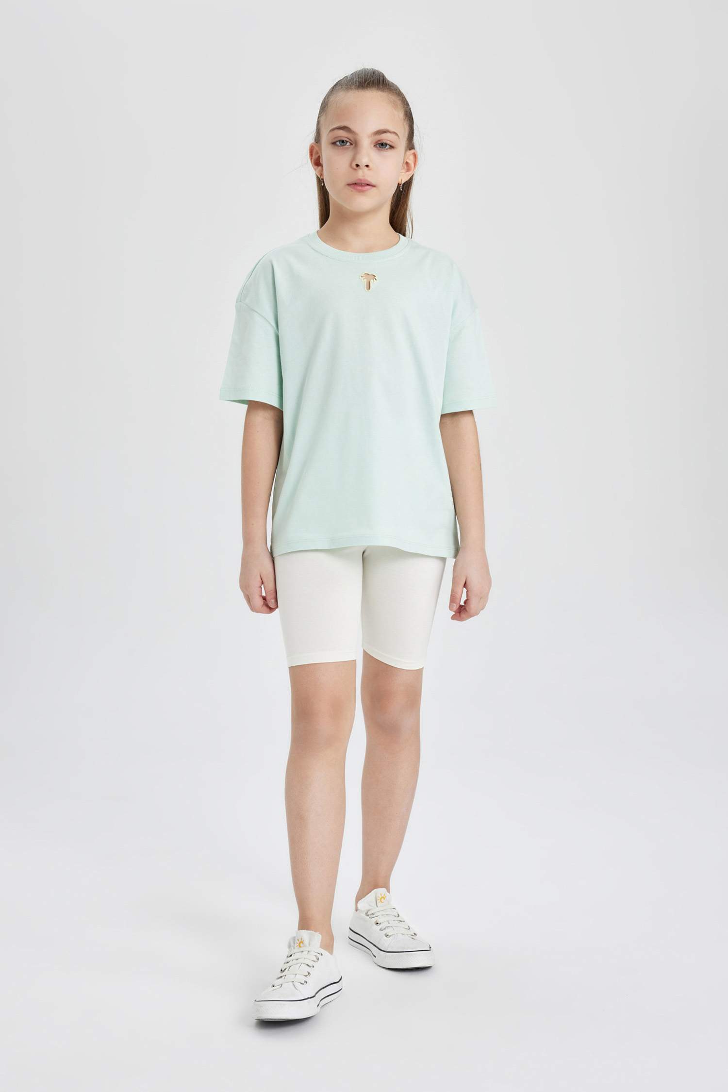 T-Shirt Coupe Relax à Manches Courtes pour Fille