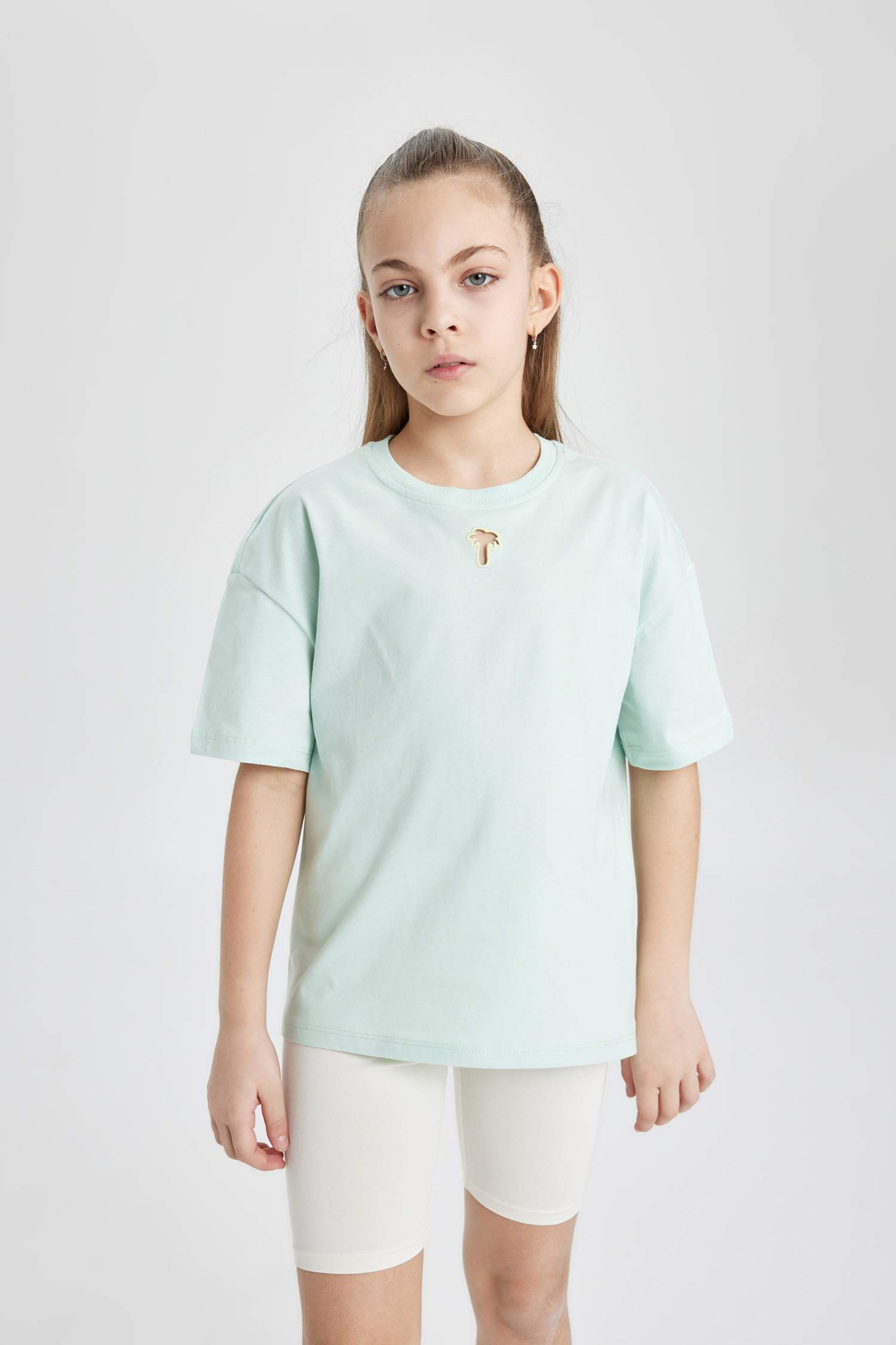 T-Shirt Coupe Relax à Manches Courtes pour Fille