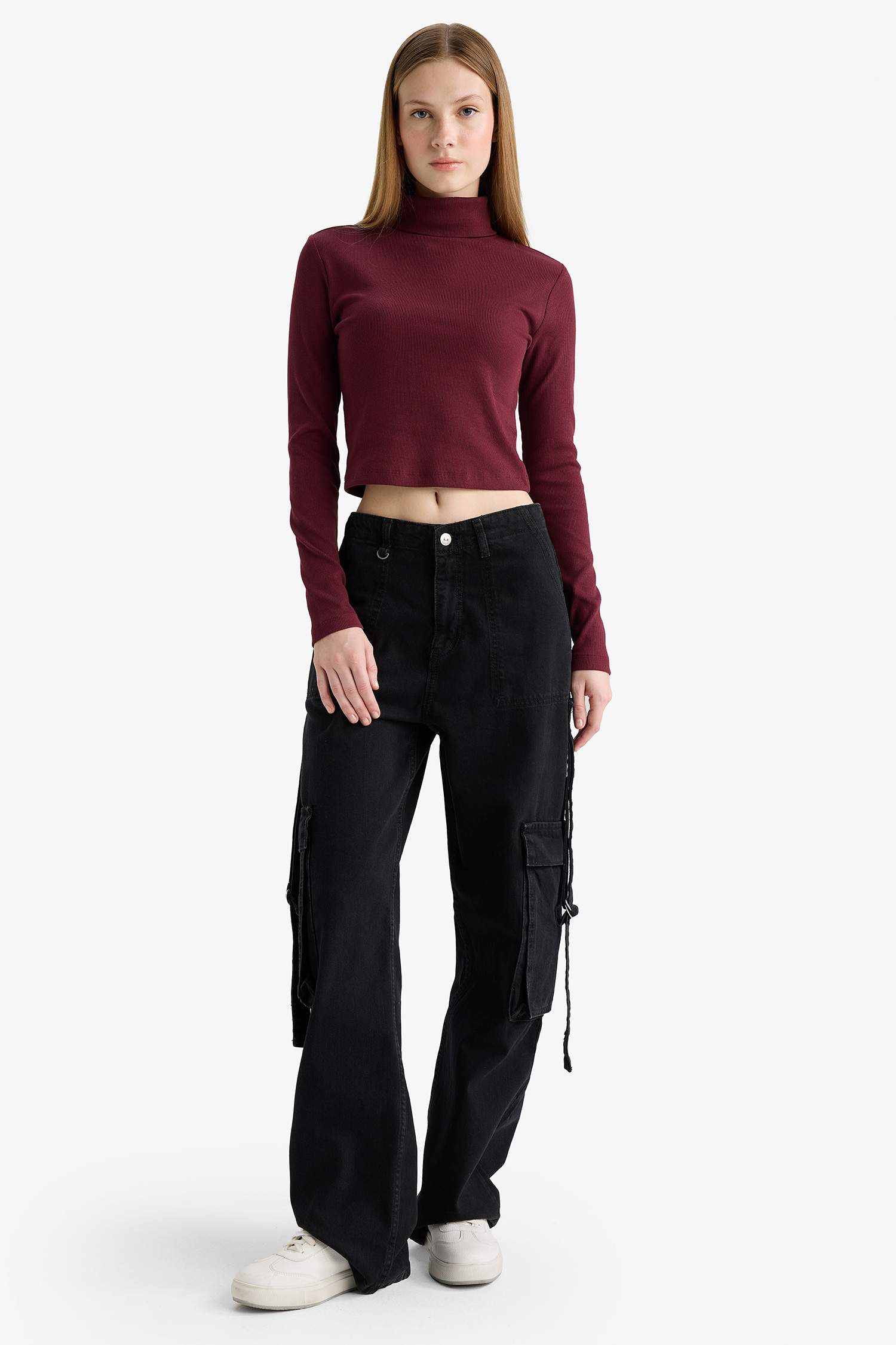 تيشيرت ردن طويل مضلع مخصر هاينك