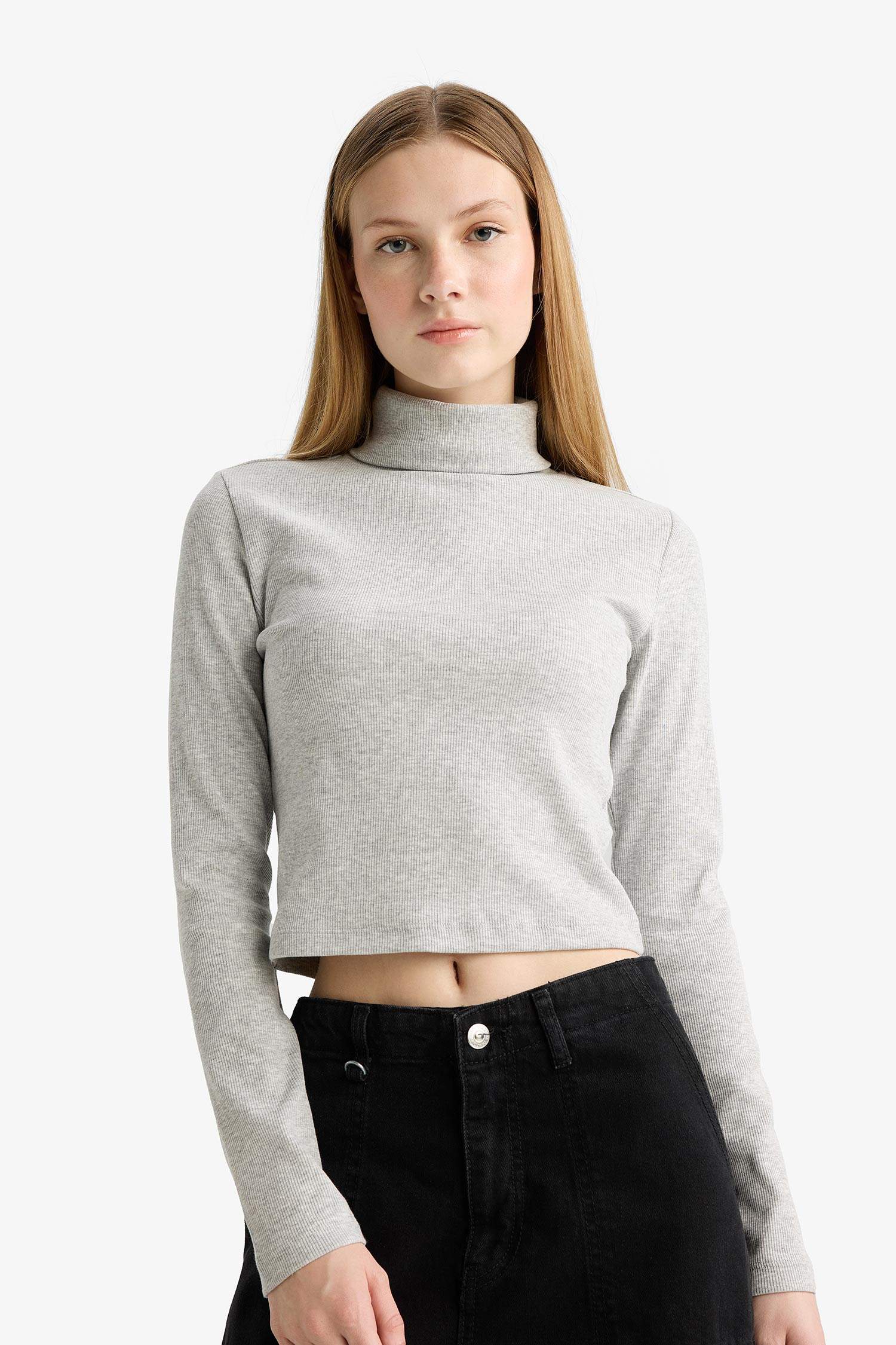 Облегающая футболка Coool с воротником-стойкой, с длинными рукавами