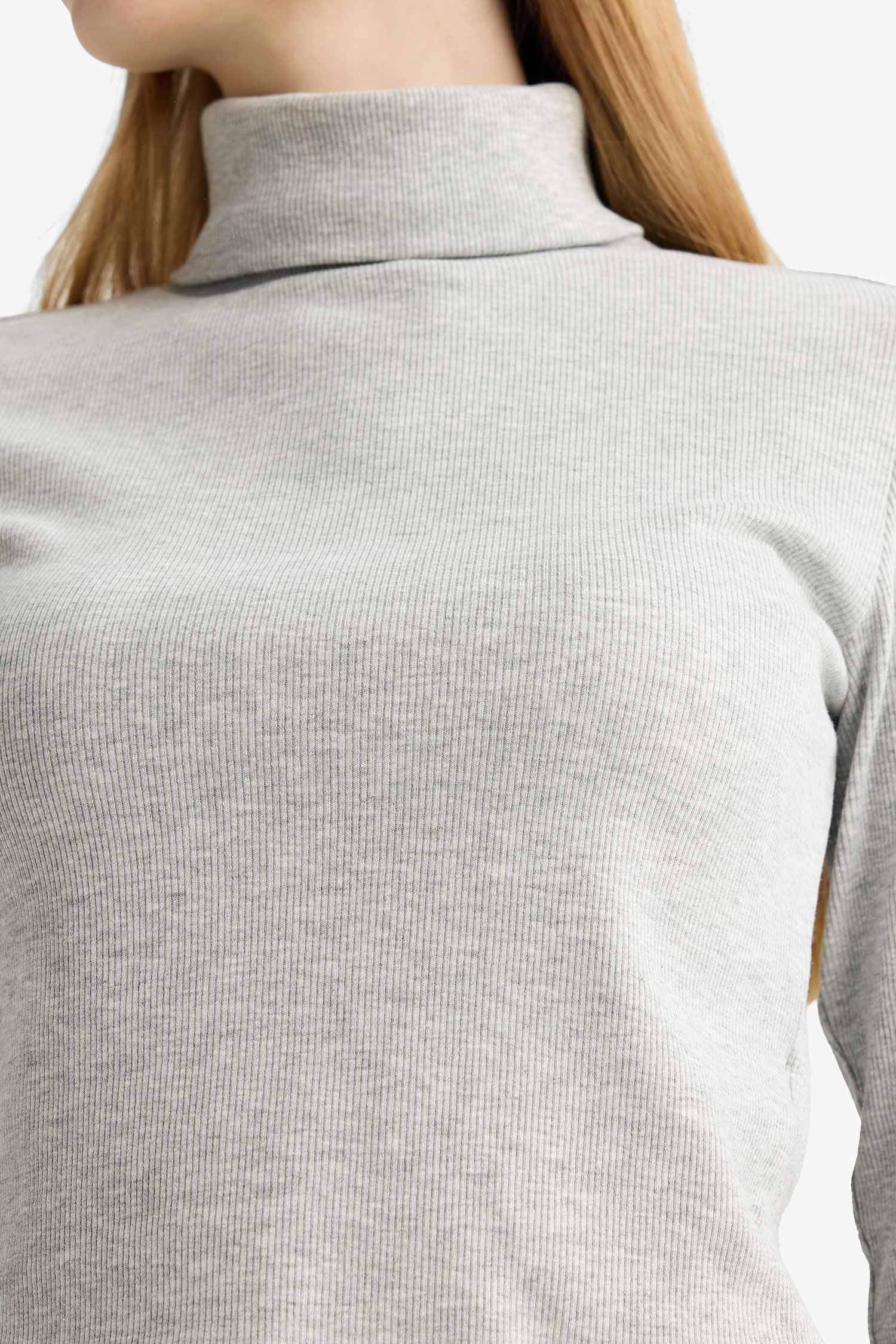 Облегающая футболка Coool с воротником-стойкой, с длинными рукавами