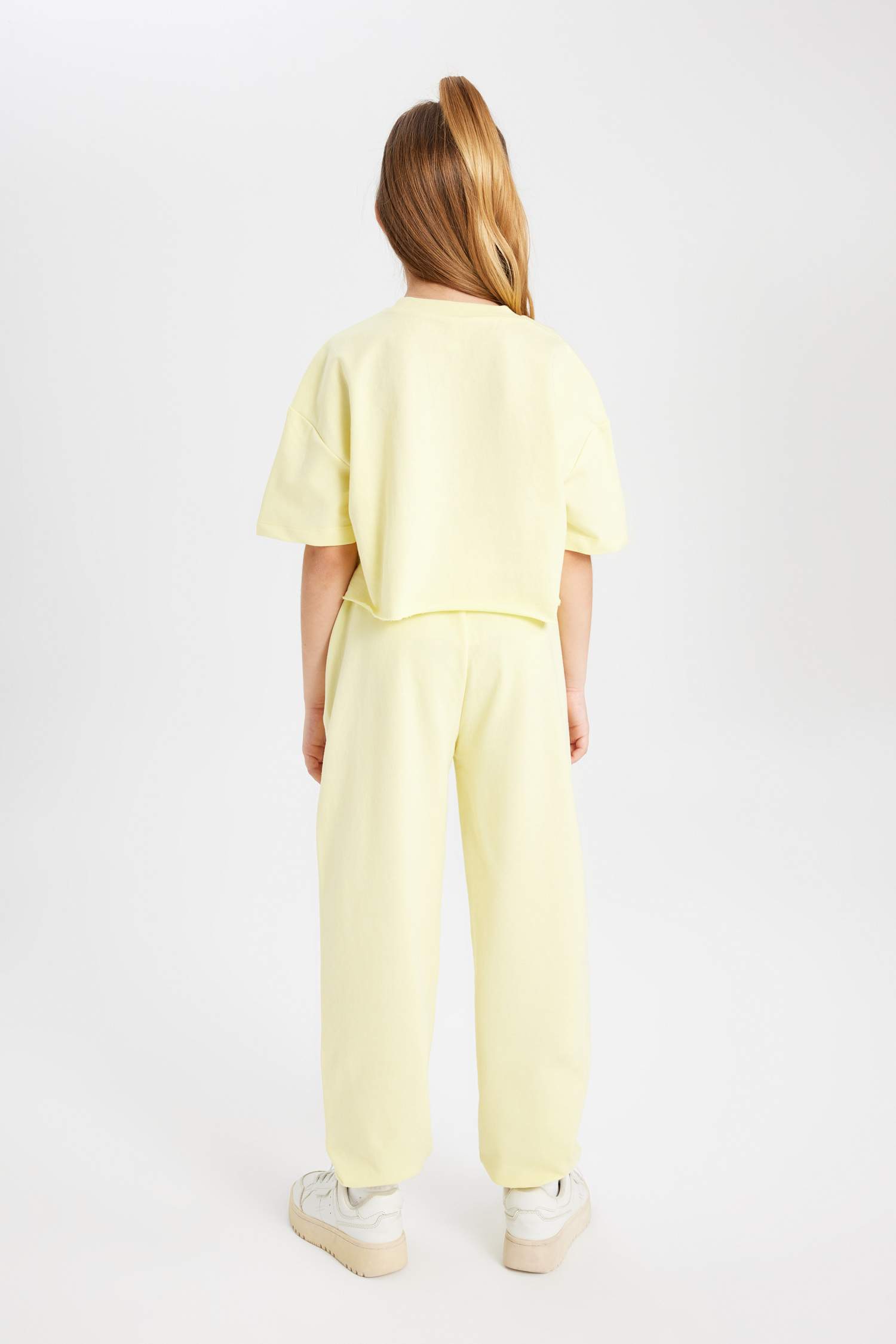 Kız Çocuk 2'li Takım Baskılı Kısa Kollu Tişört Eşofman Altı