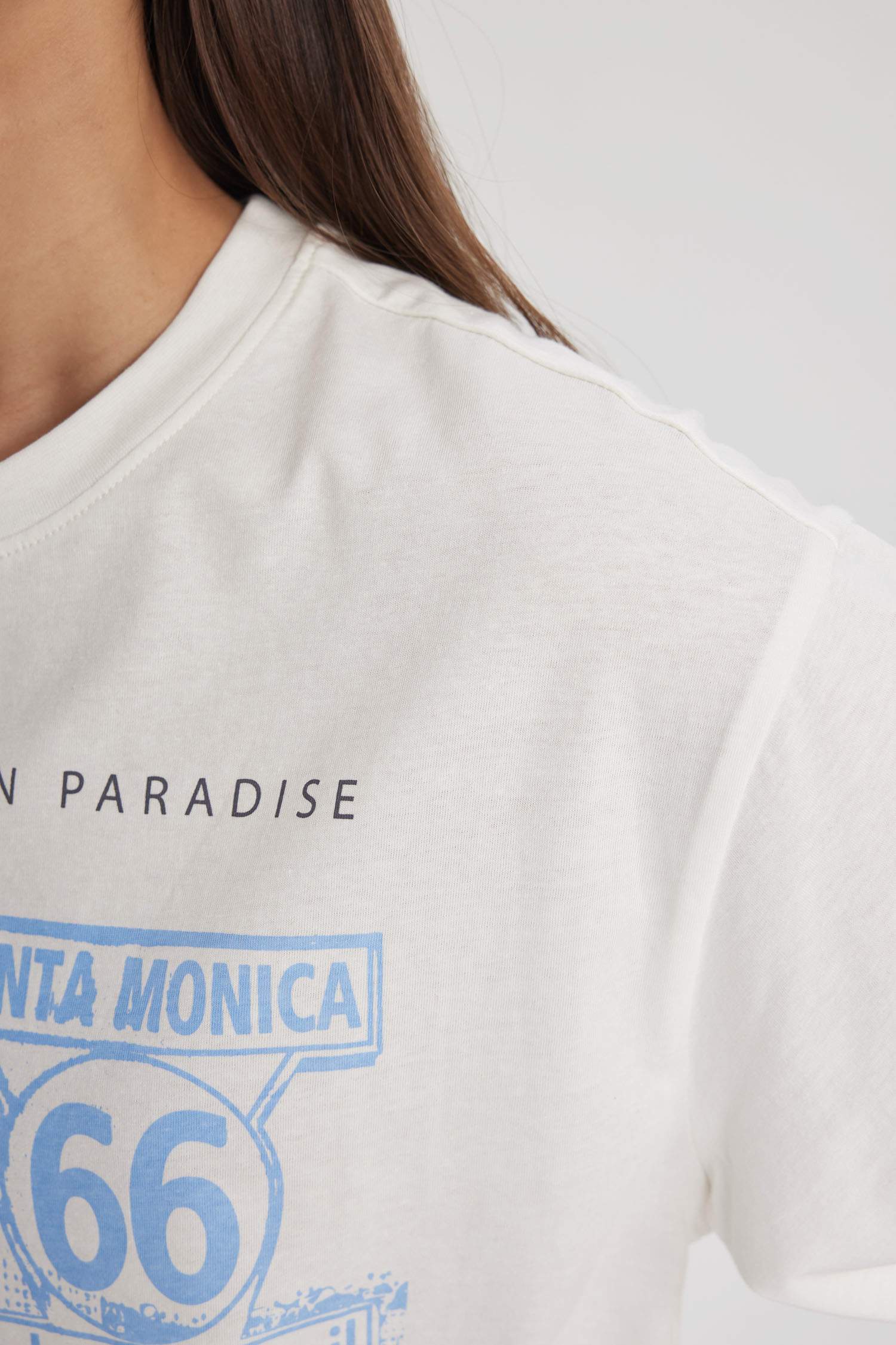 Loose Fit Crew Neck Printed Short Sleeve T-Shirt