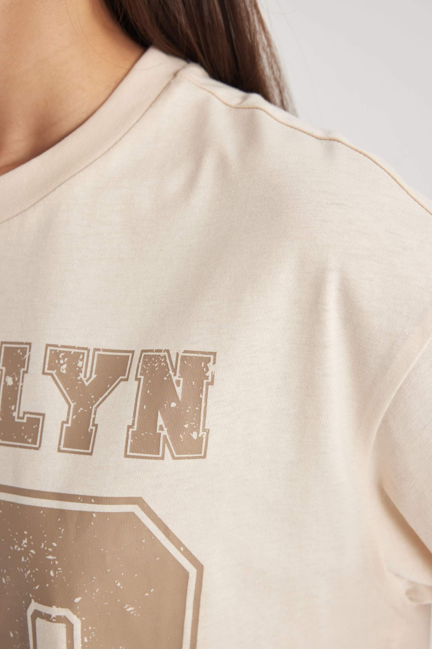 Loose Fit Crew Neck Printed Short Sleeve T-Shirt