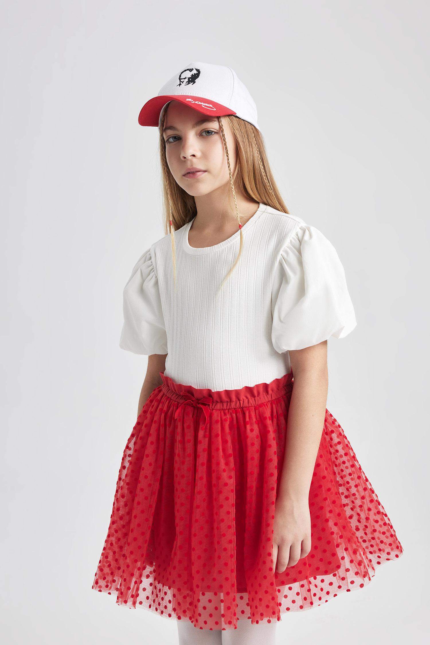 تيشيرت نص ردن بناتي مضلع سليم فيت