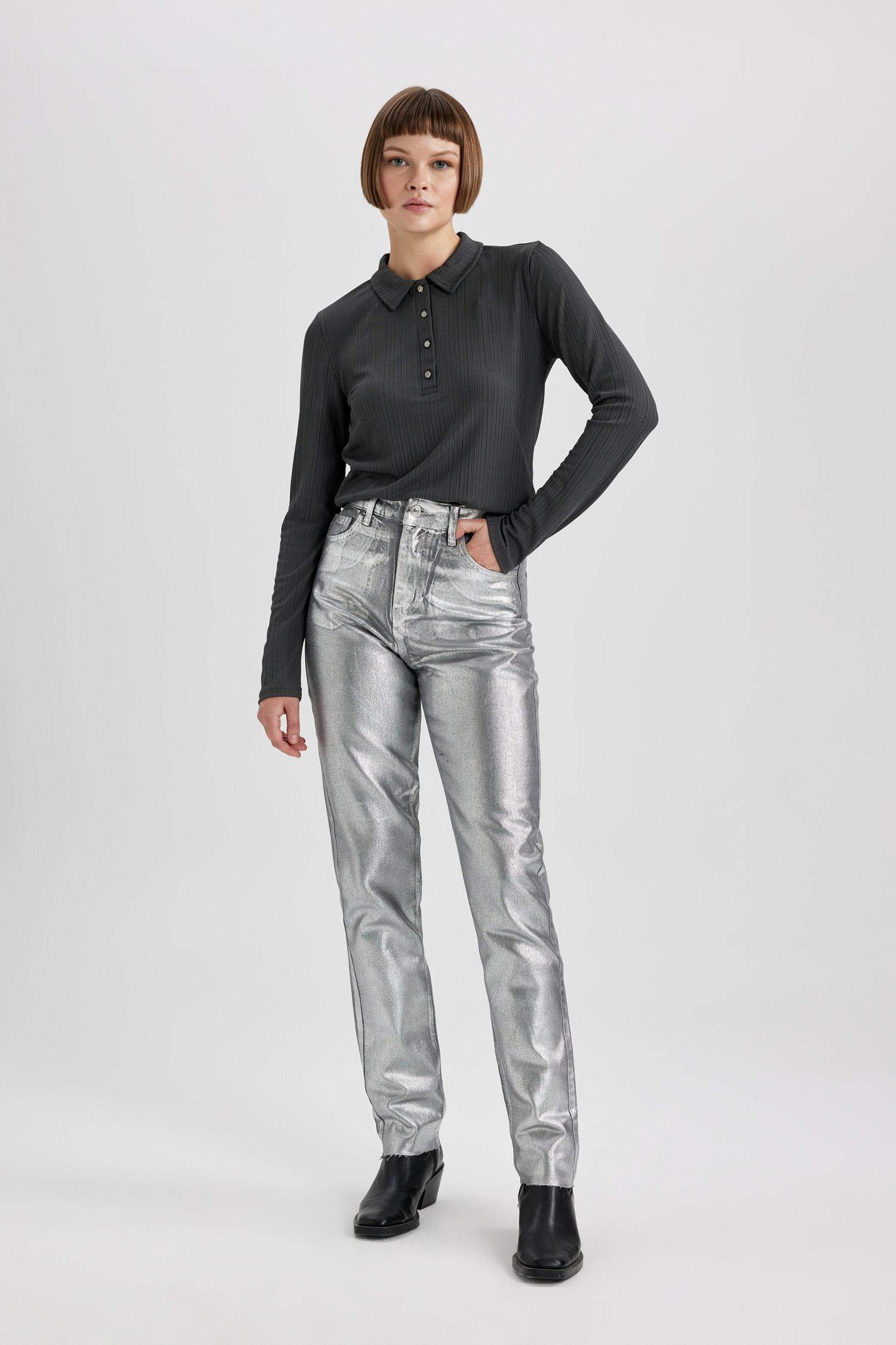 تي شيرت بولو كم طويل سليم فيت