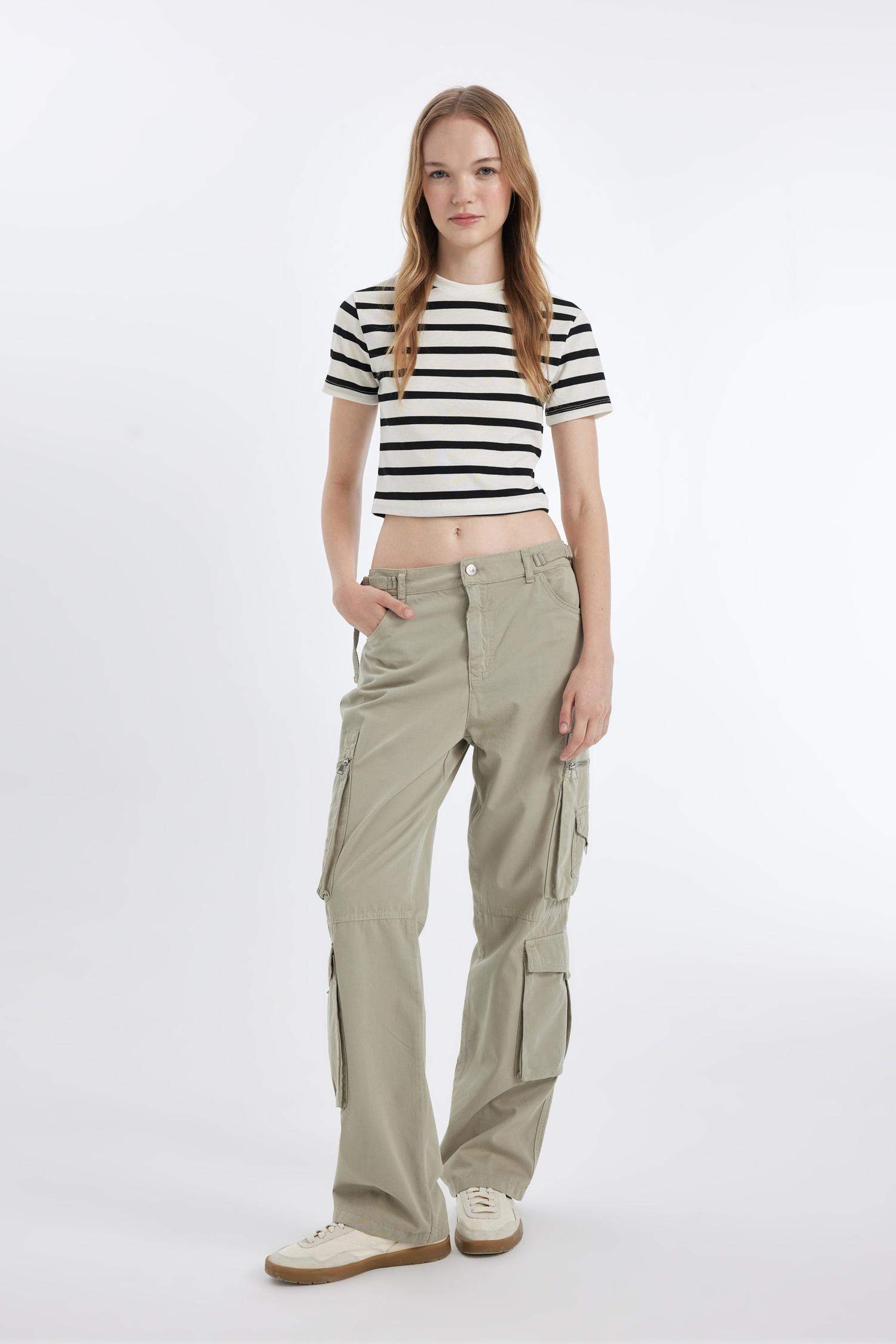 Брюки карго прямого кроя из габардина, Coool