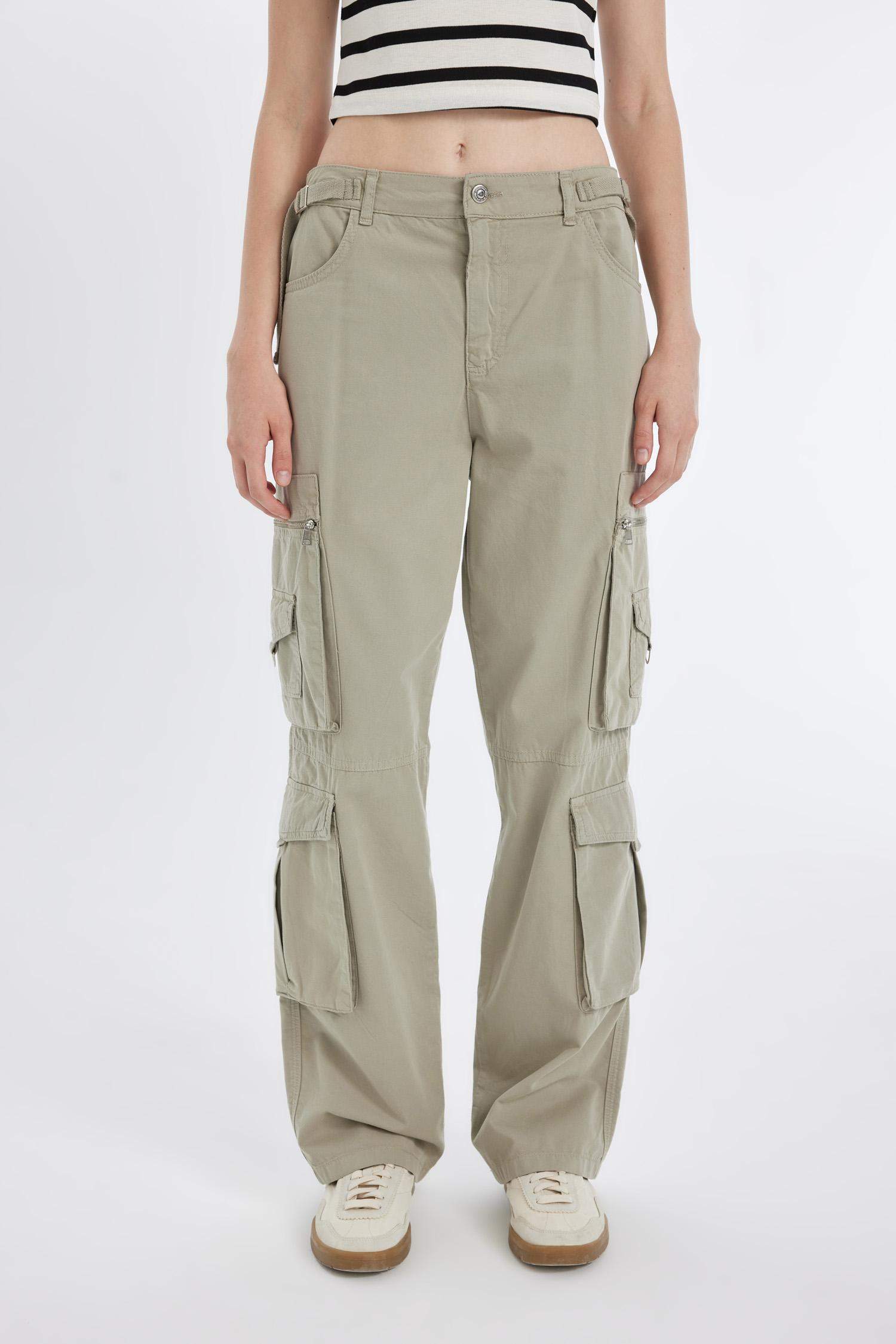 Брюки карго прямого кроя из габардина, Coool