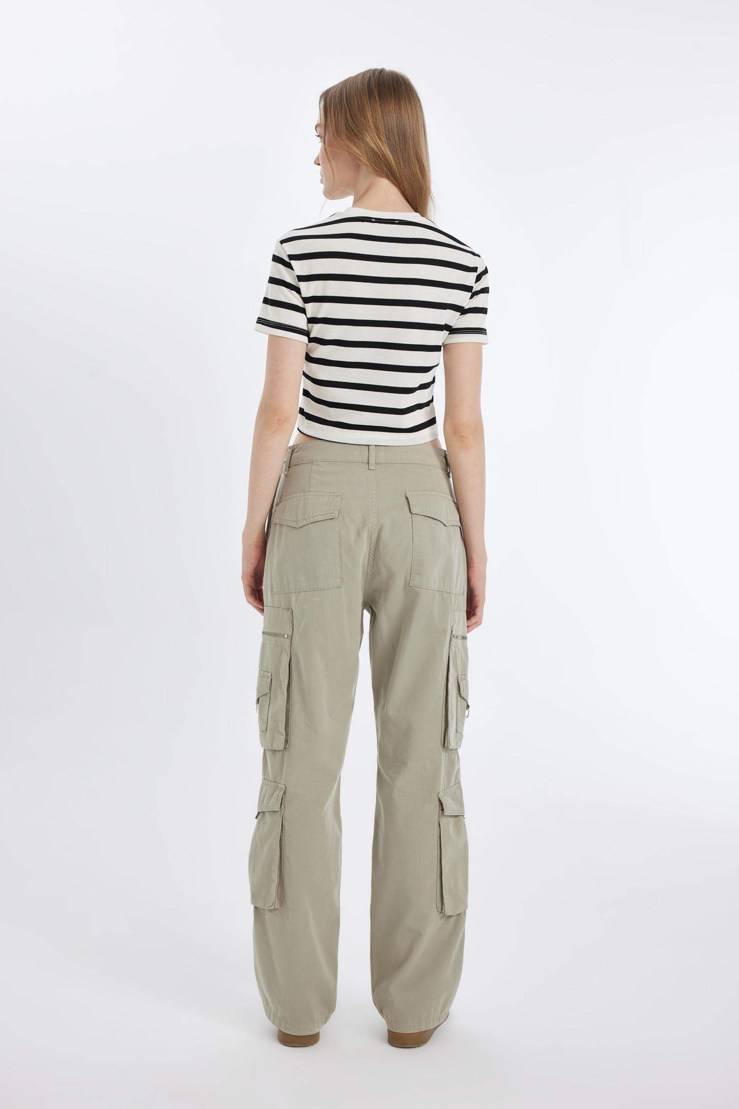 Straight Fit Cargo Gabardine Trousers
