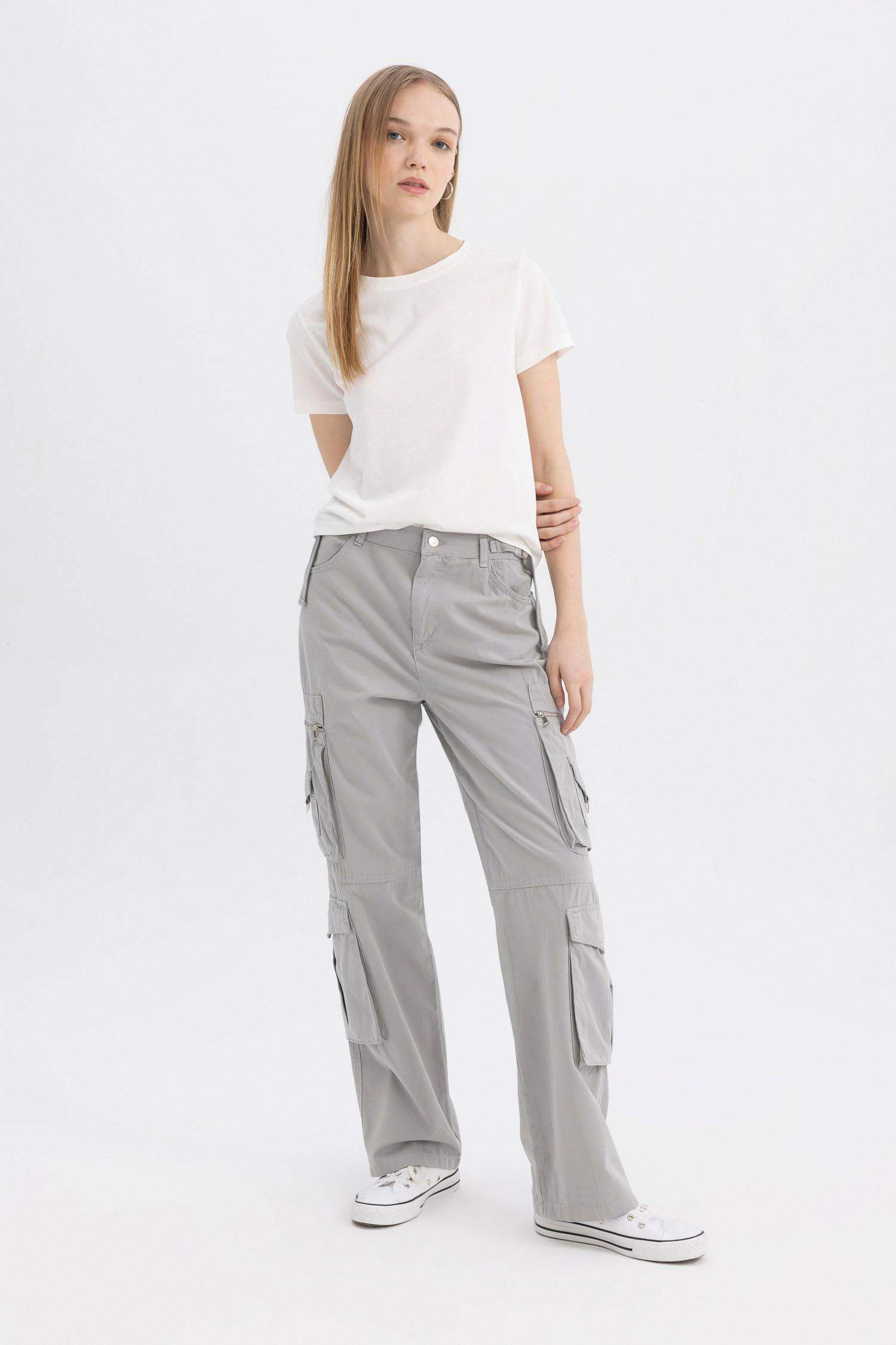 Coool Straight Fit Gabardin Pantolon Kargo Cepli