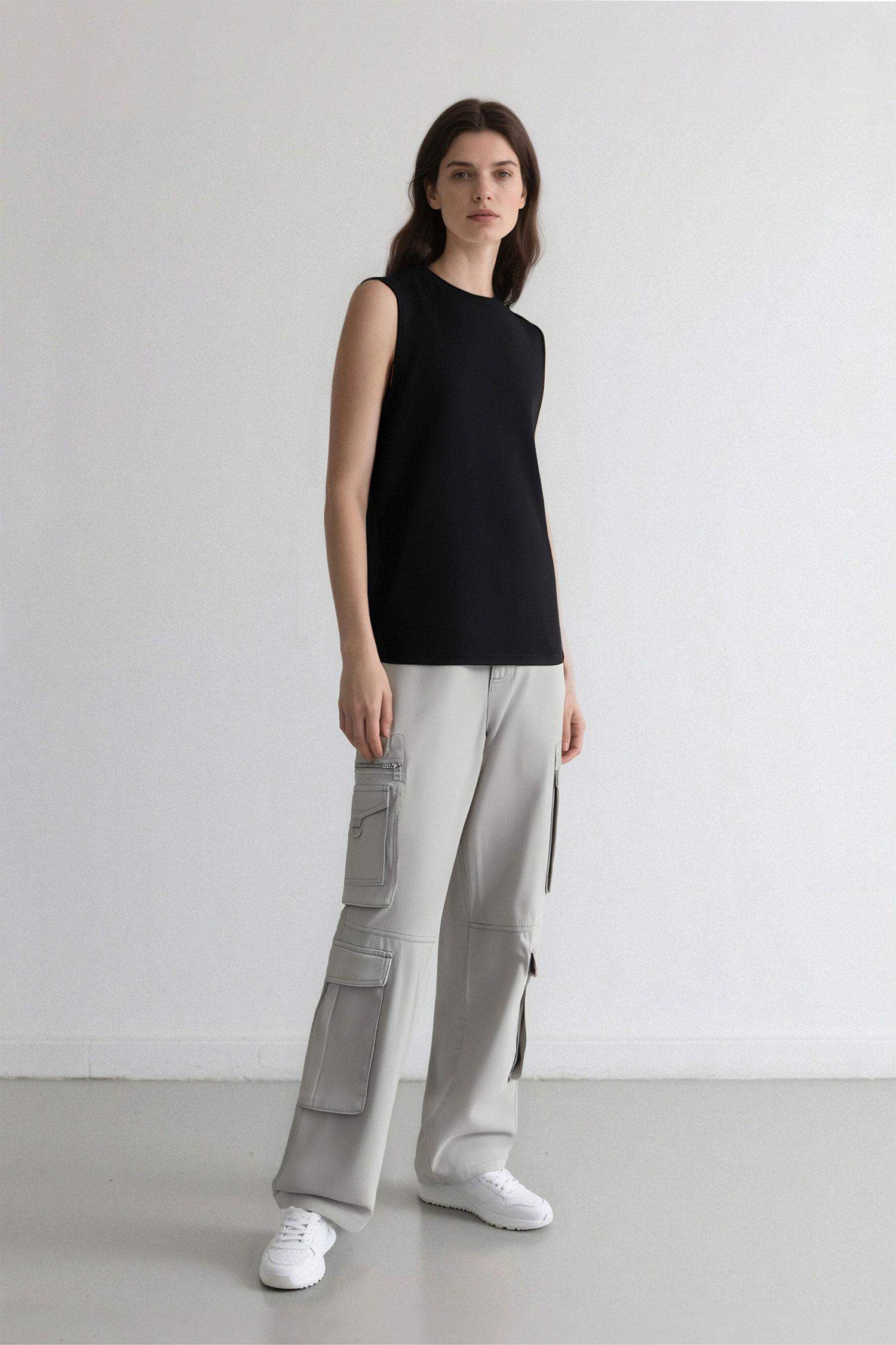 Straight Fit Cargo Gabardine Trousers