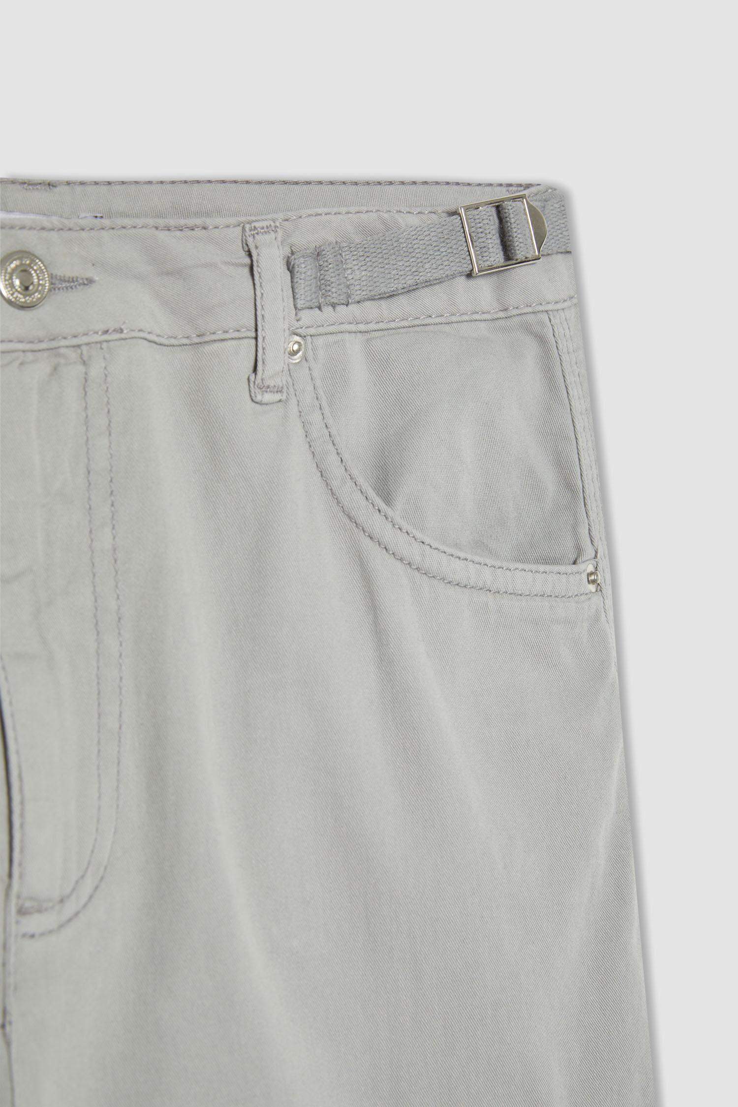 Straight Fit Cargo Gabardine Trousers