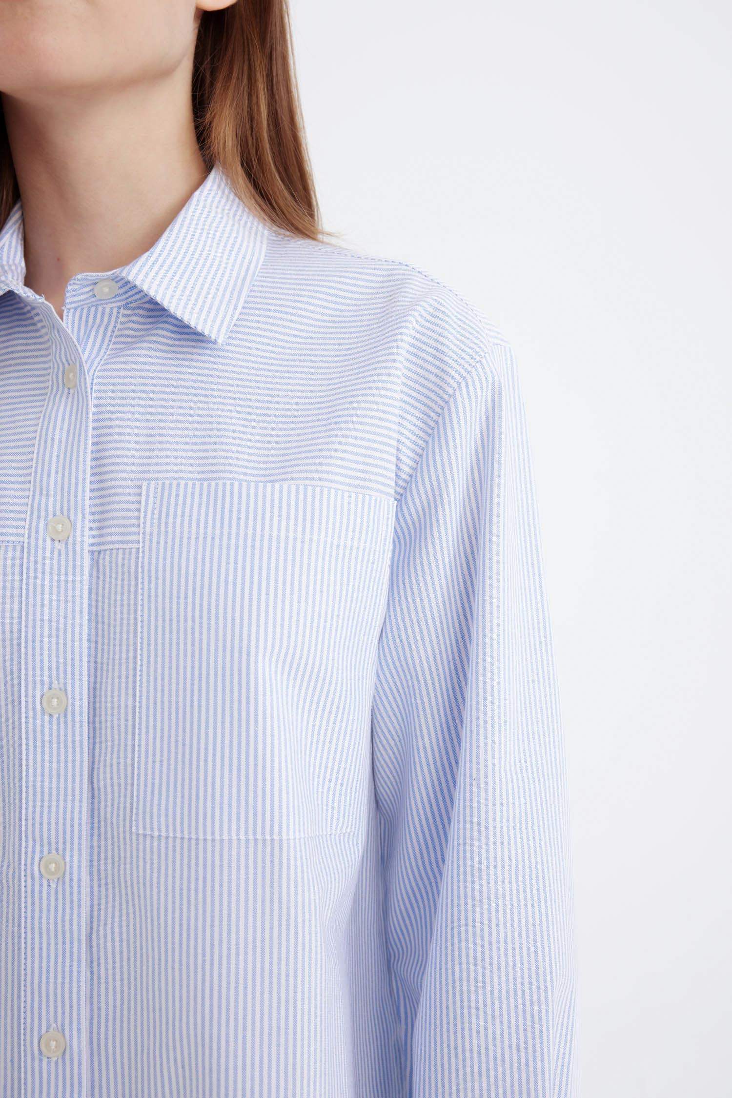 Tunique chemise longue rayée à coupe décontractée