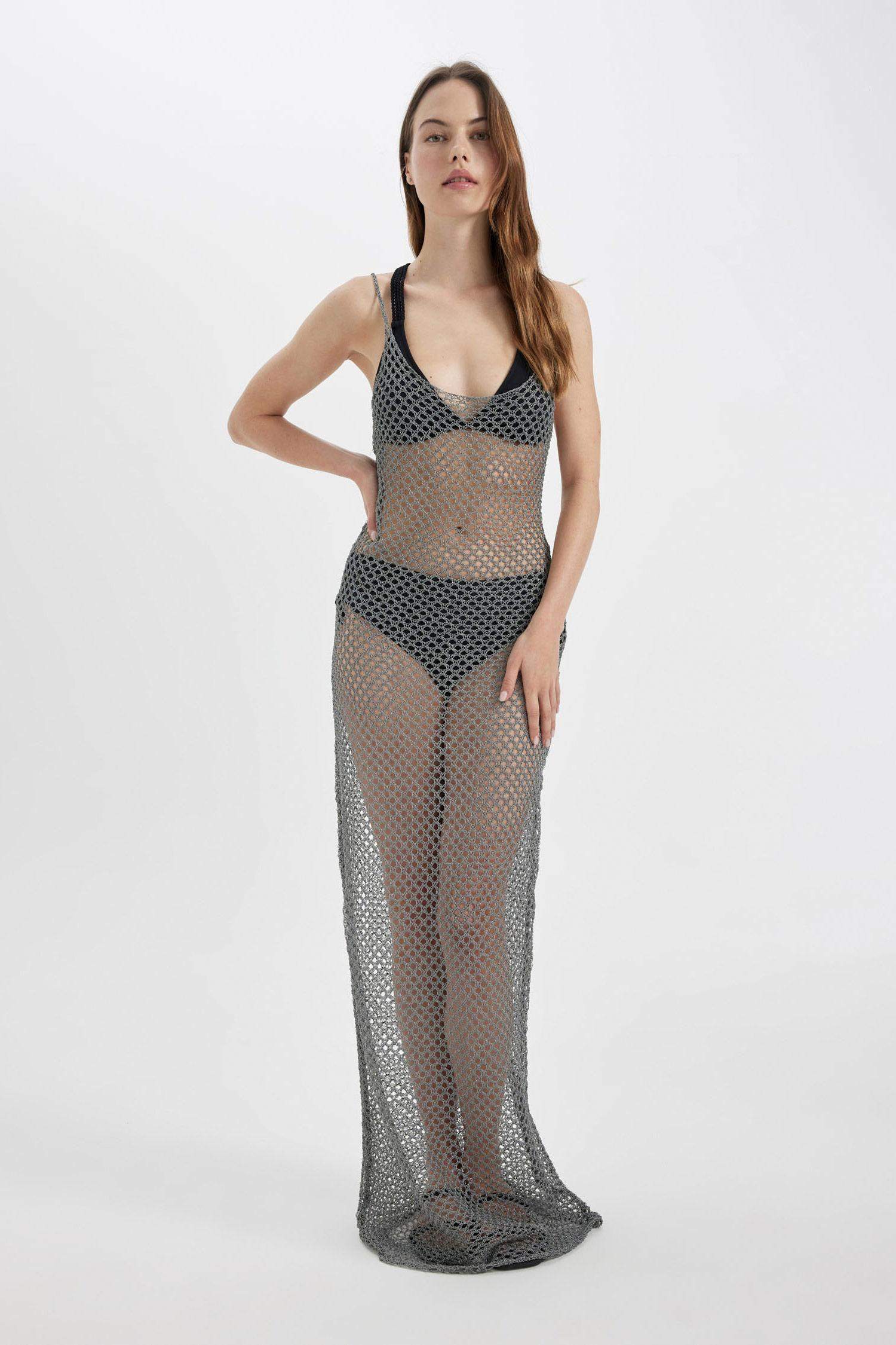 Regular Fit Mesh Beach Dress