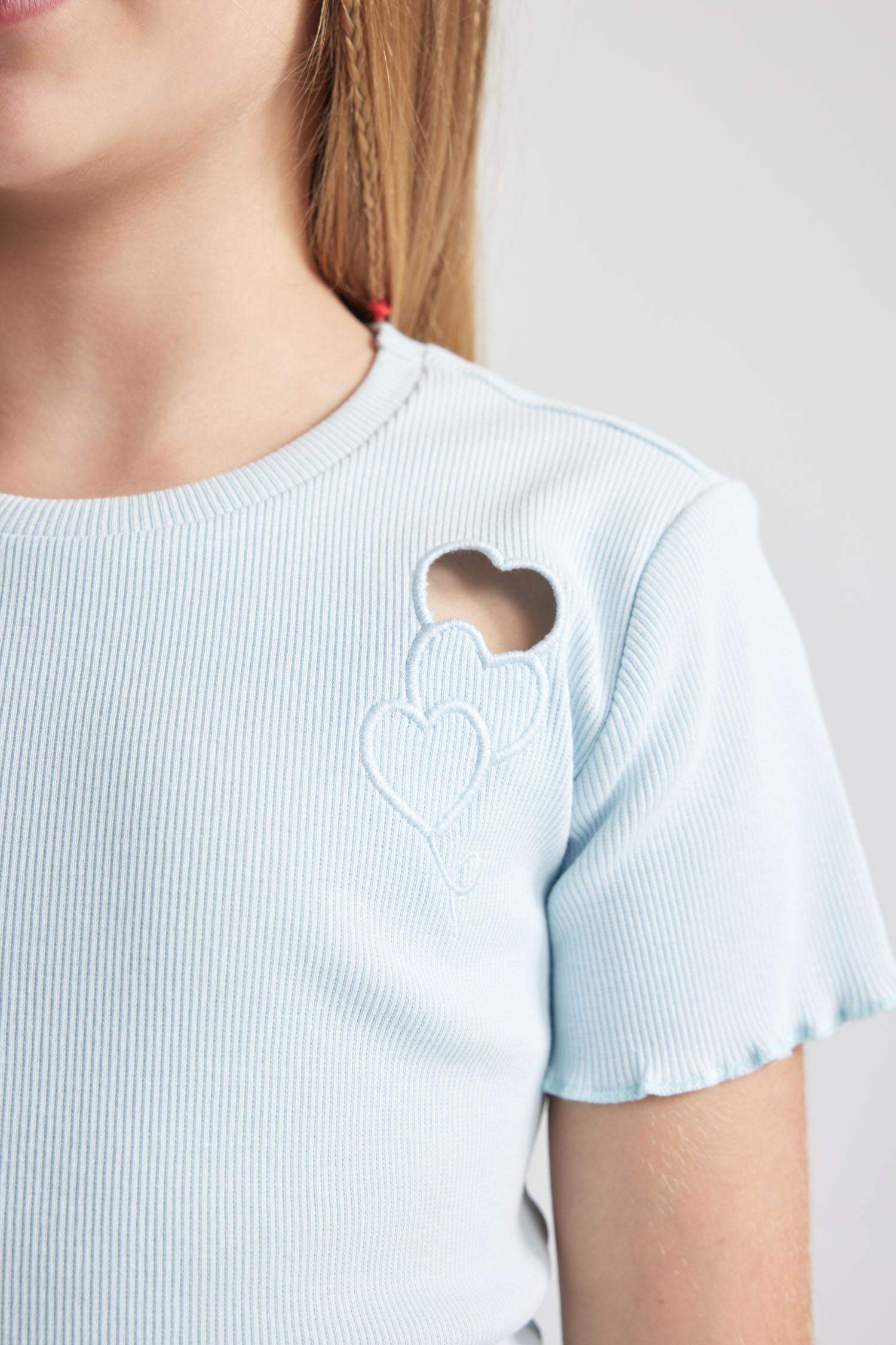 Slim Fit Embroidered Short Sleeve T-Shirt