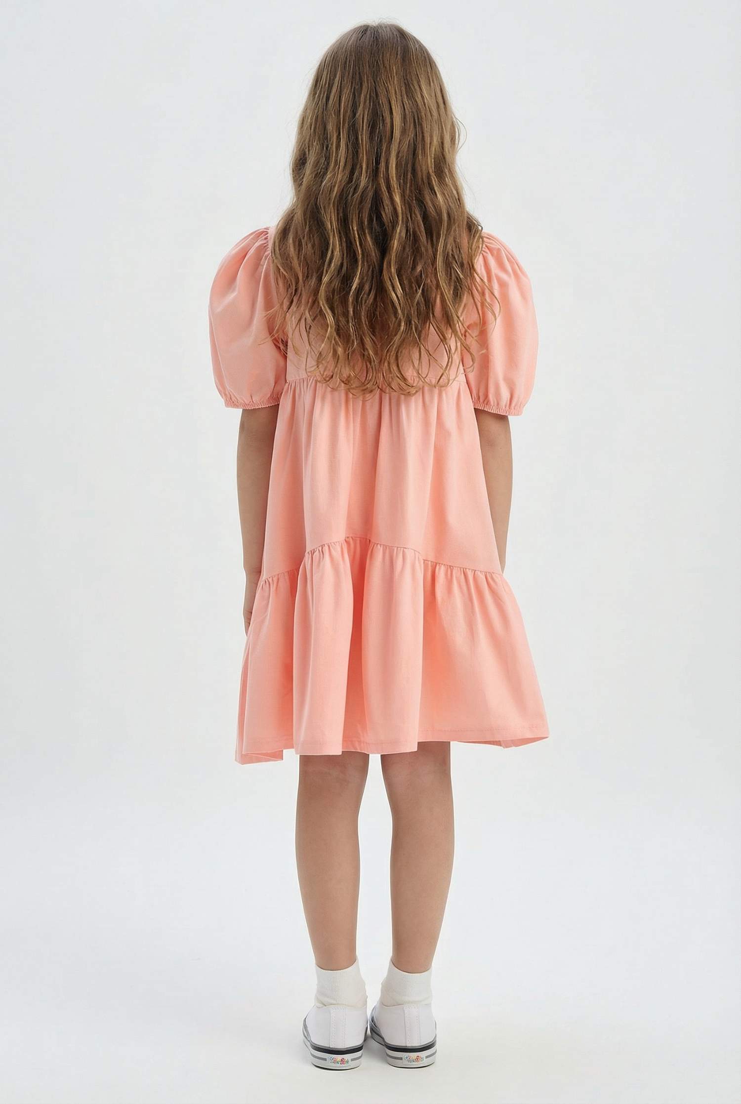 فستان بناتي قصير قطن نص كم قصة عادية