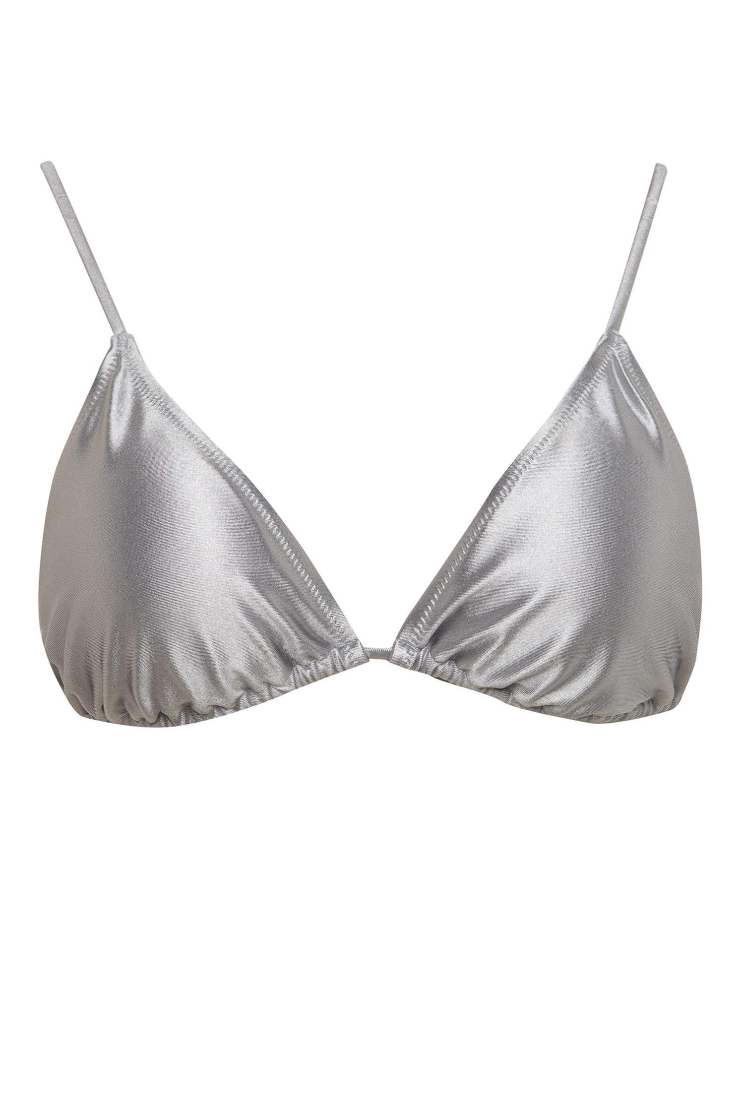 Satin Triangle Bikini Top