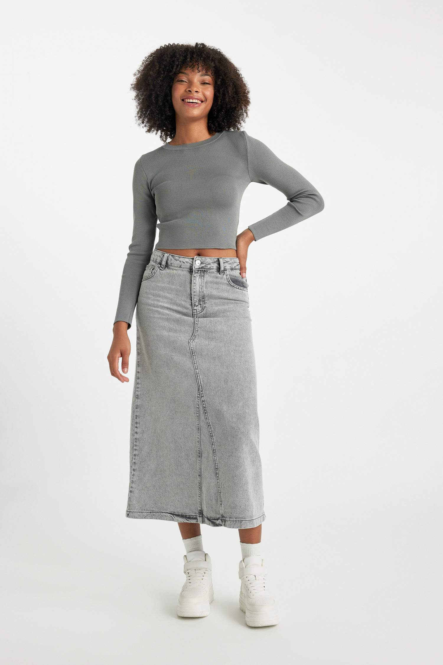 A Kesim Jean Uzun Boy Etek