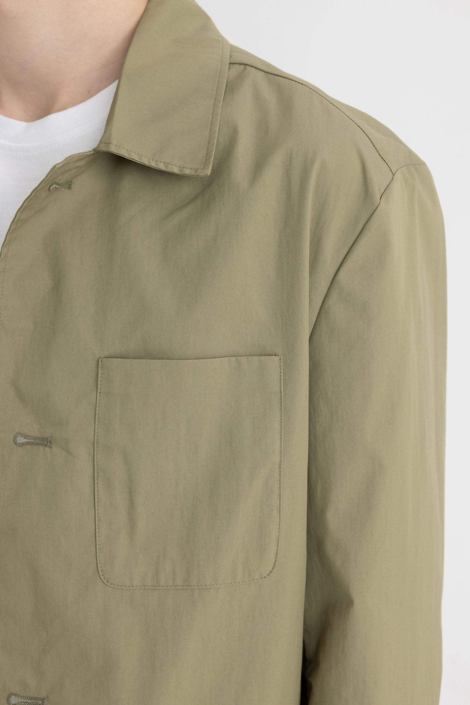 Regular Fit Polo Yaka Düğmeli Cepli Paraşüt Gömlek Ceket