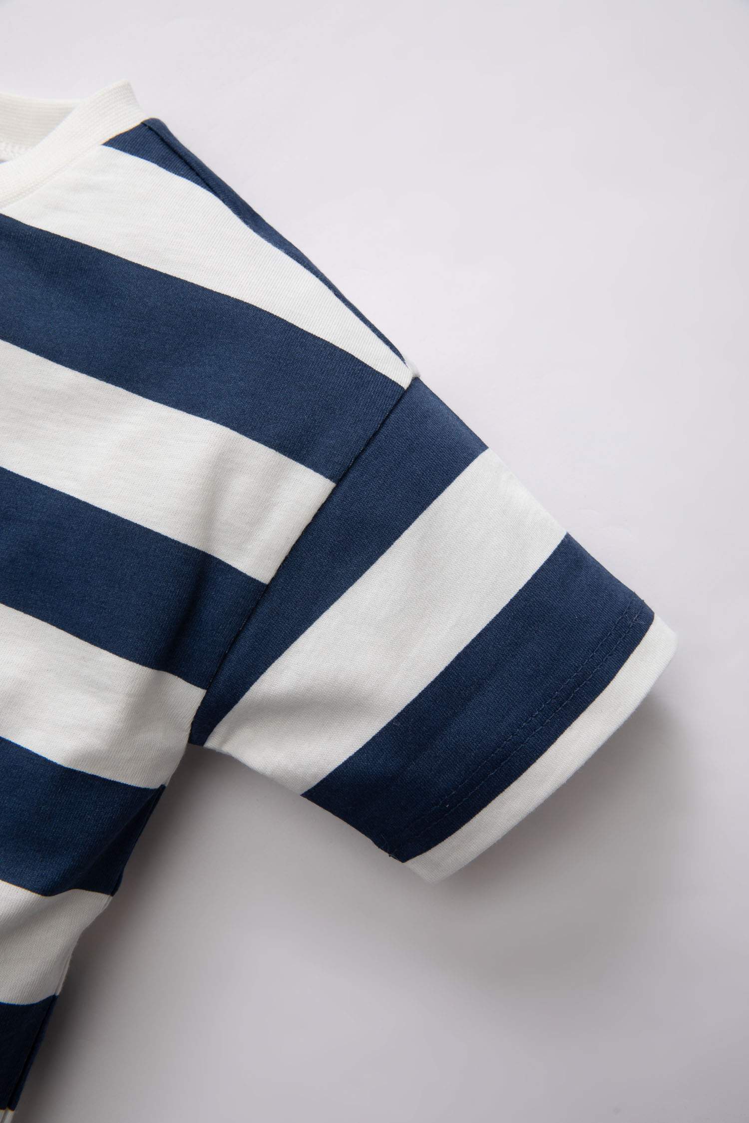 T-Shirt à Manches Courtes à Rayures et Col rond pour Bébé Garçon