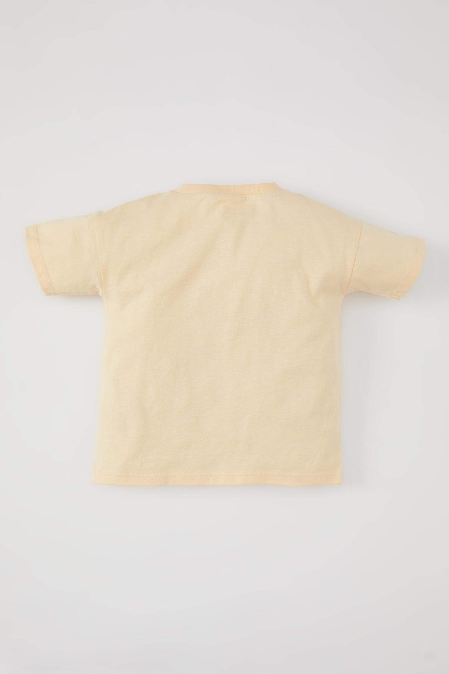 Baby Boy Crew Neck Vehicle Printed Short Sleeve T-Shirt