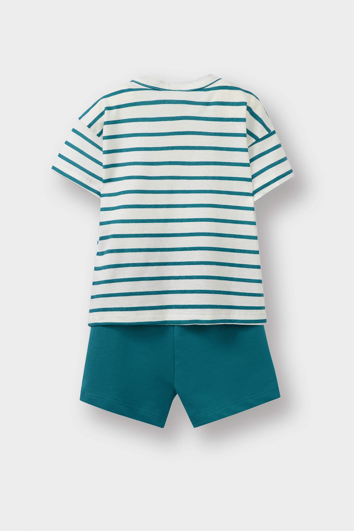 Ensemble T-shirt rayé et Short à taille élastique pour bébé garçon