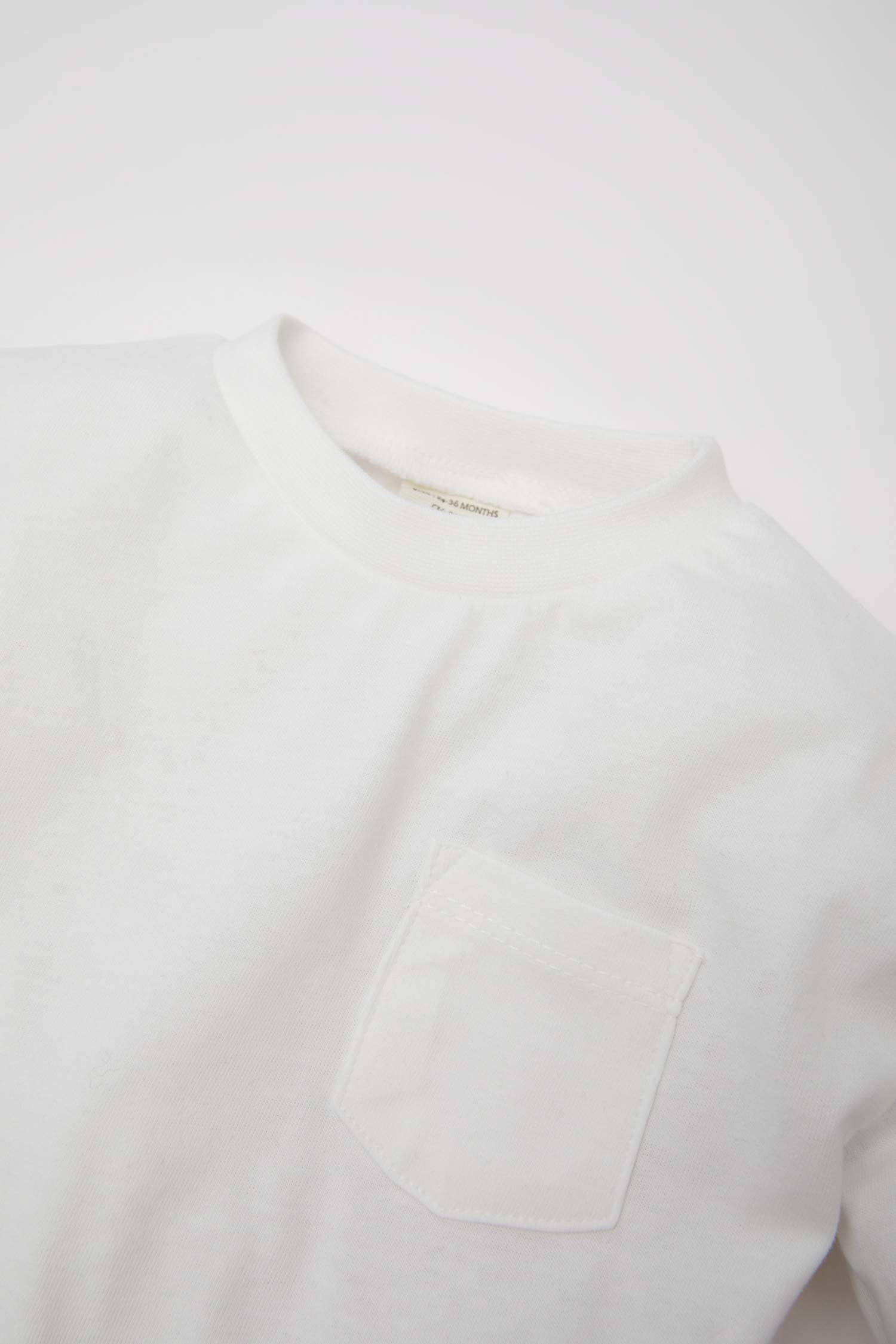 Erkek Bebek Bisiklet Yaka Basic Düz Uzun Kollu Tişört