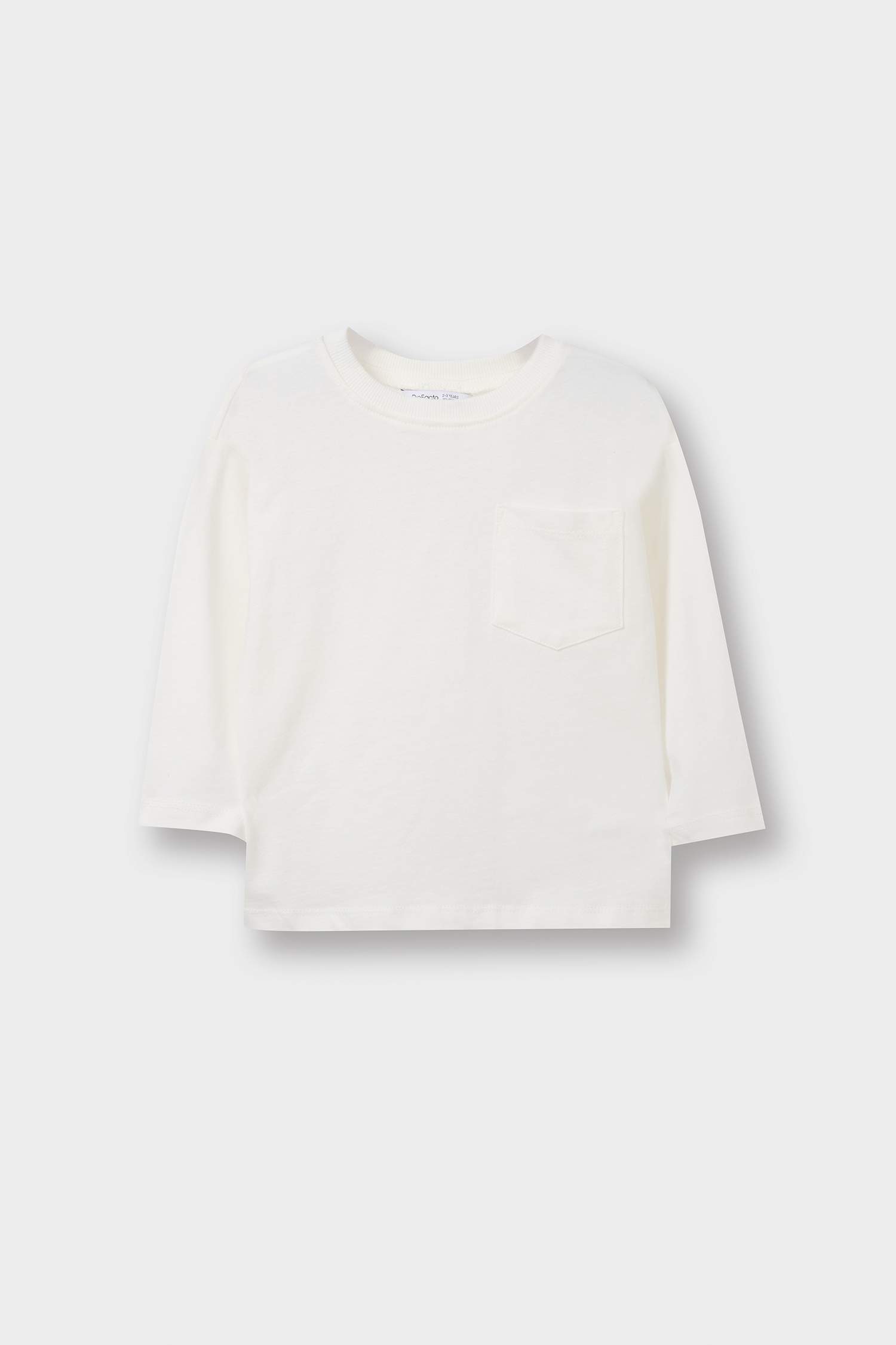 Erkek Bebek Bisiklet Yaka Basic Düz Uzun Kollu Tişört