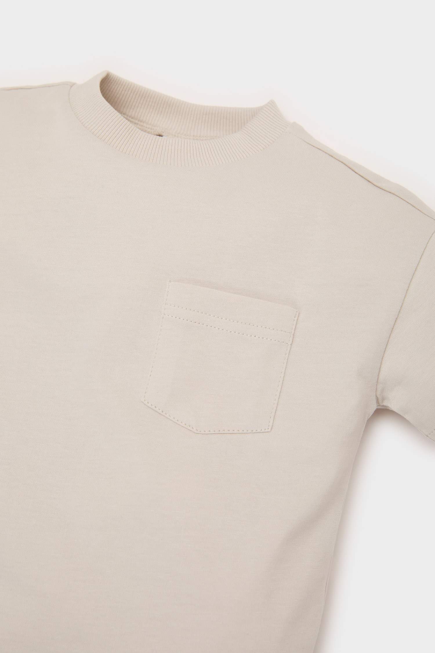 Bisiklet Yaka Basic Düz Kısa Kollu Tişört Erkek Bebek