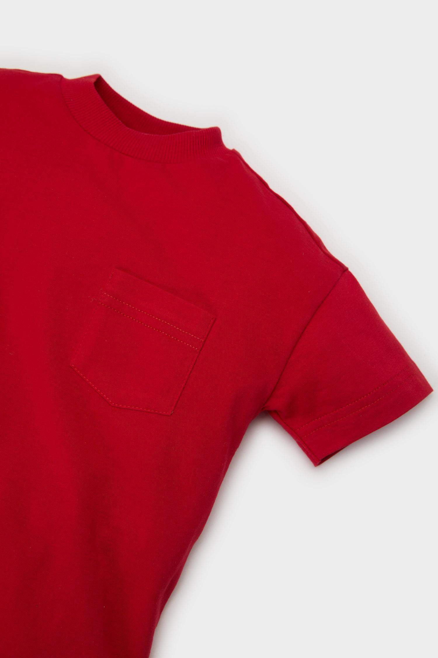 Erkek Bebek Bisiklet Yaka Basic Düz Kısa Kollu Tişört