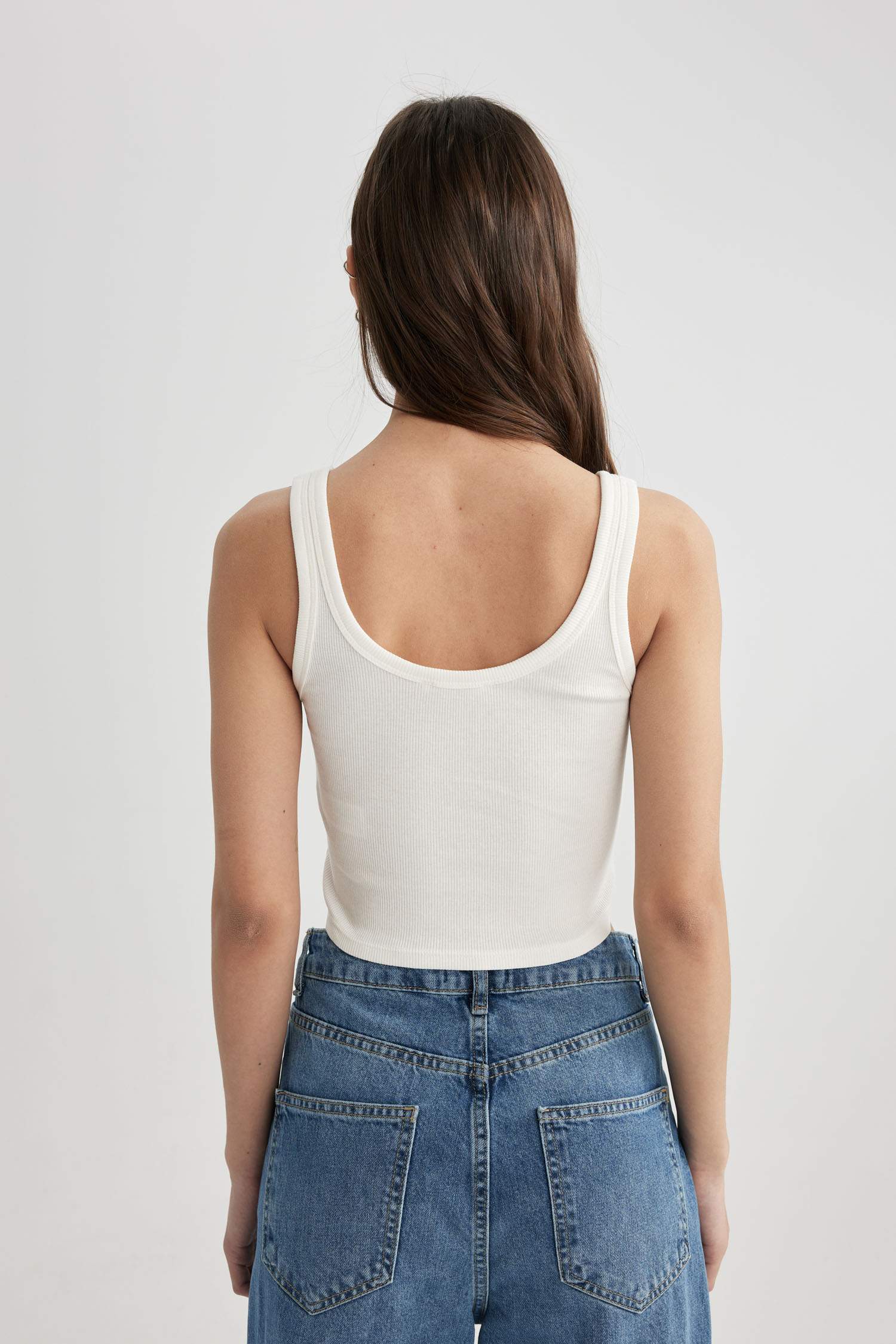 Débardeur Slim à Col en V et Camisole