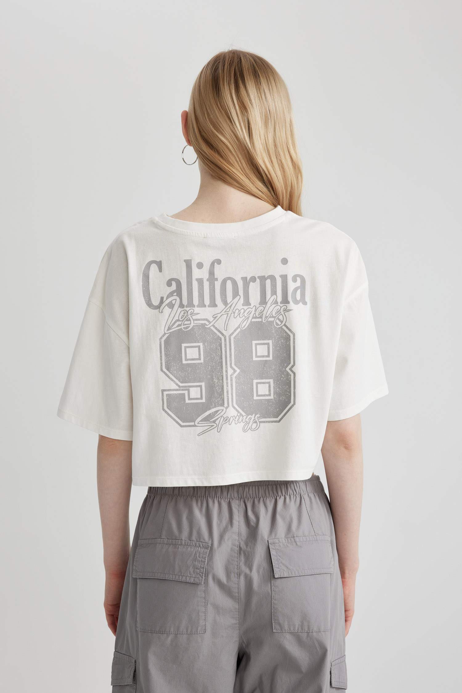 Oversize Fit Crew Neck Printed Short Sleeve T-Shirt