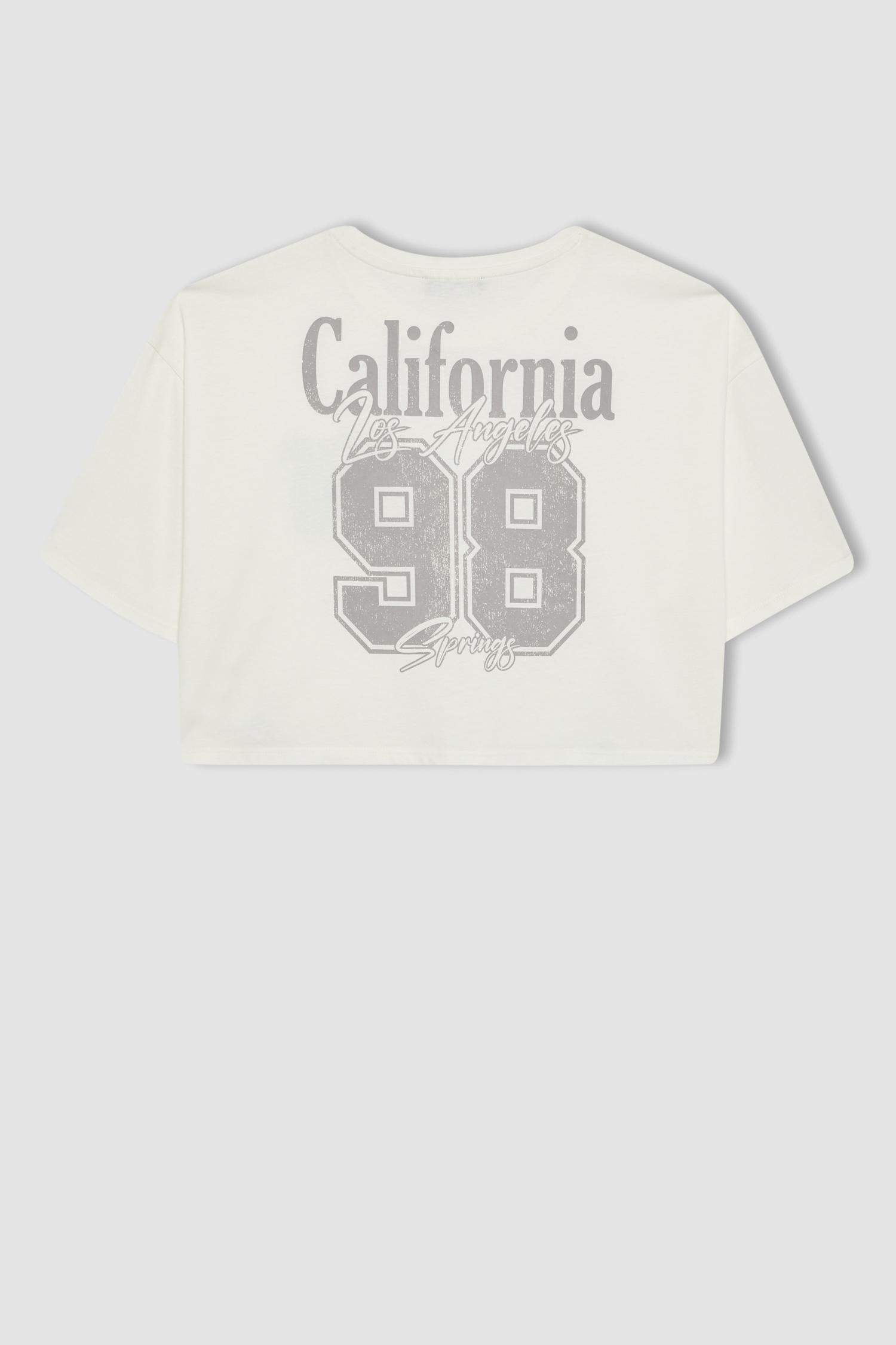 Oversize Fit Crew Neck Printed Short Sleeve T-Shirt