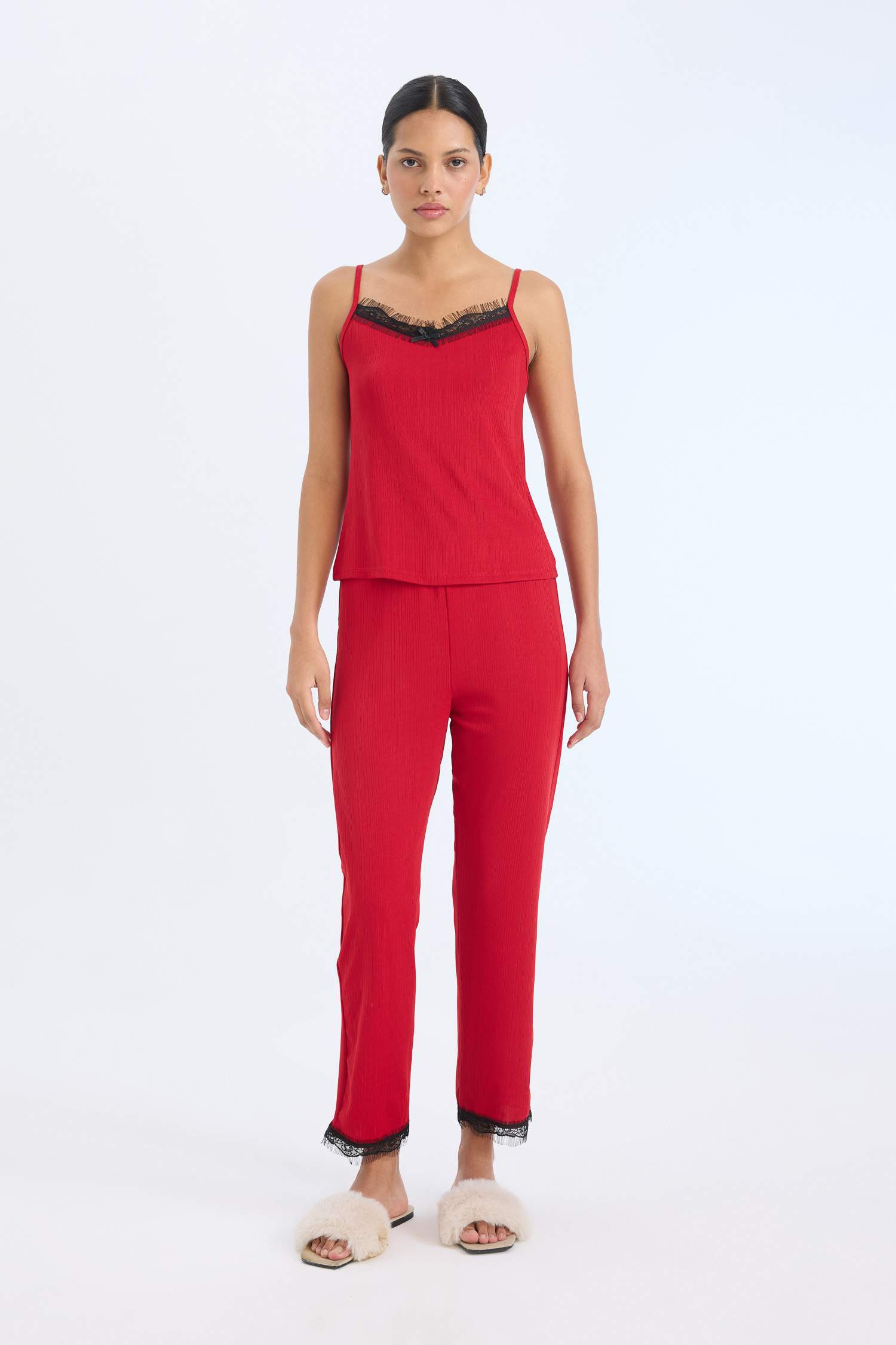 Yılbaşı Temalı Askılı Pijama Üstü-Fall in Love