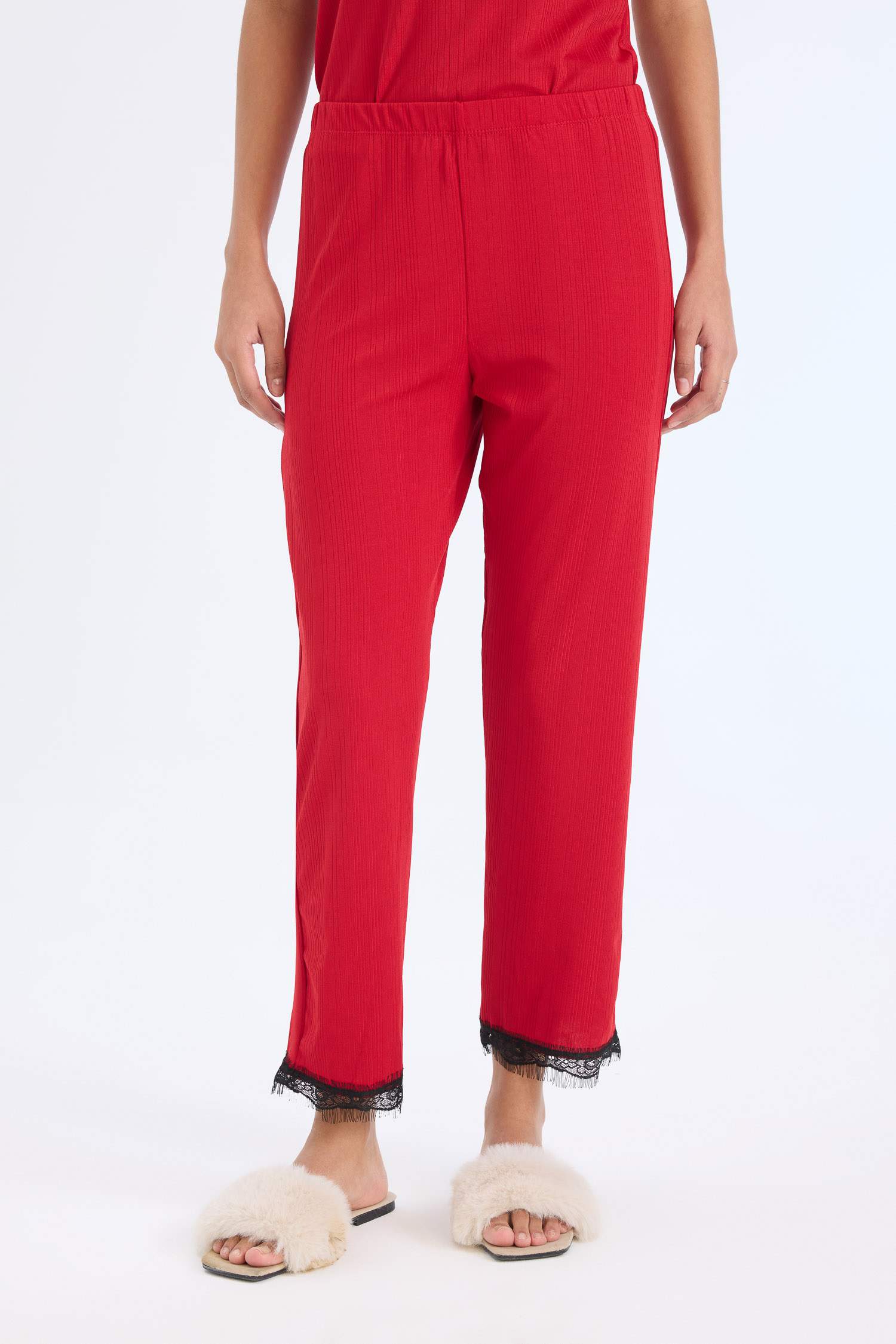 Yılbaşı Temalı Regular Fit Beli Lastikli Casual Pijama Altı