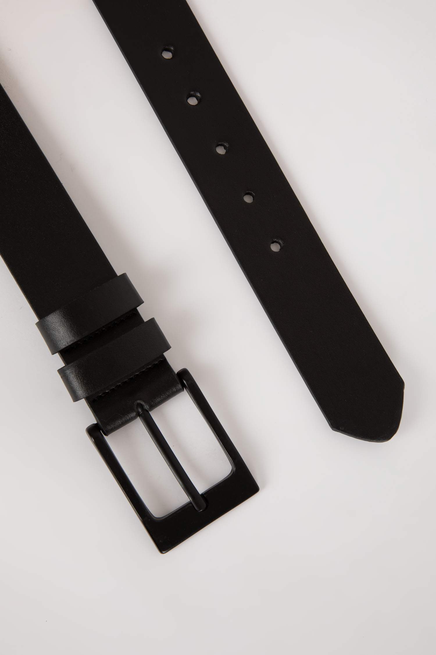 Erkek Dikdörtgen Toka Suni Deri Günlük Kemer