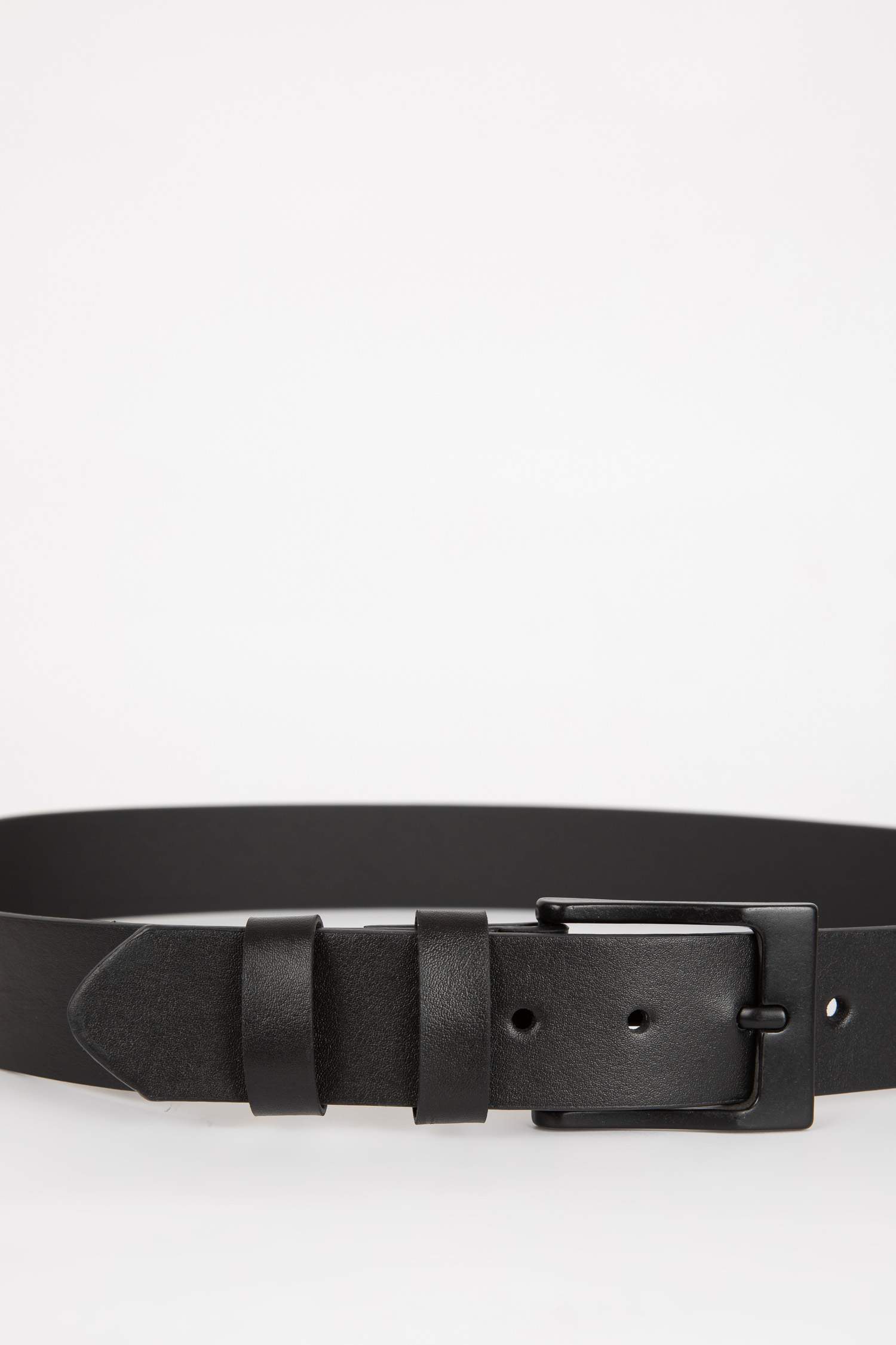 Erkek Dikdörtgen Toka Suni Deri Günlük Kemer