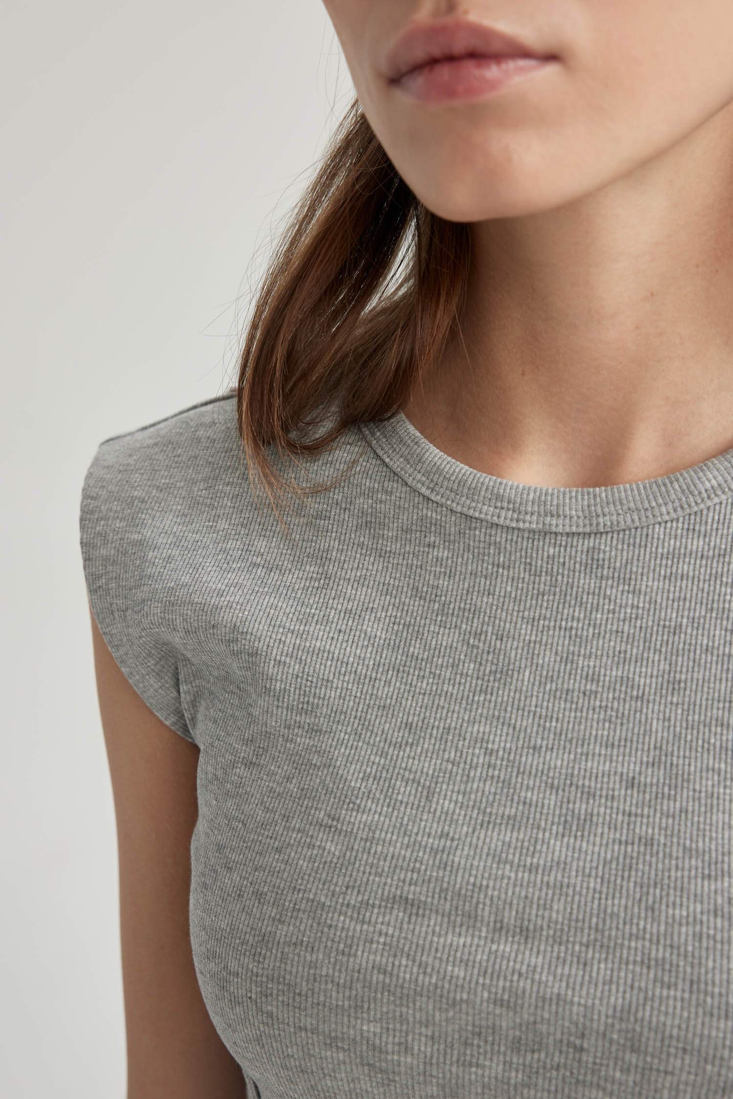 Slim Fit Crew Neck Camisole Short Sleeve T-Shirt