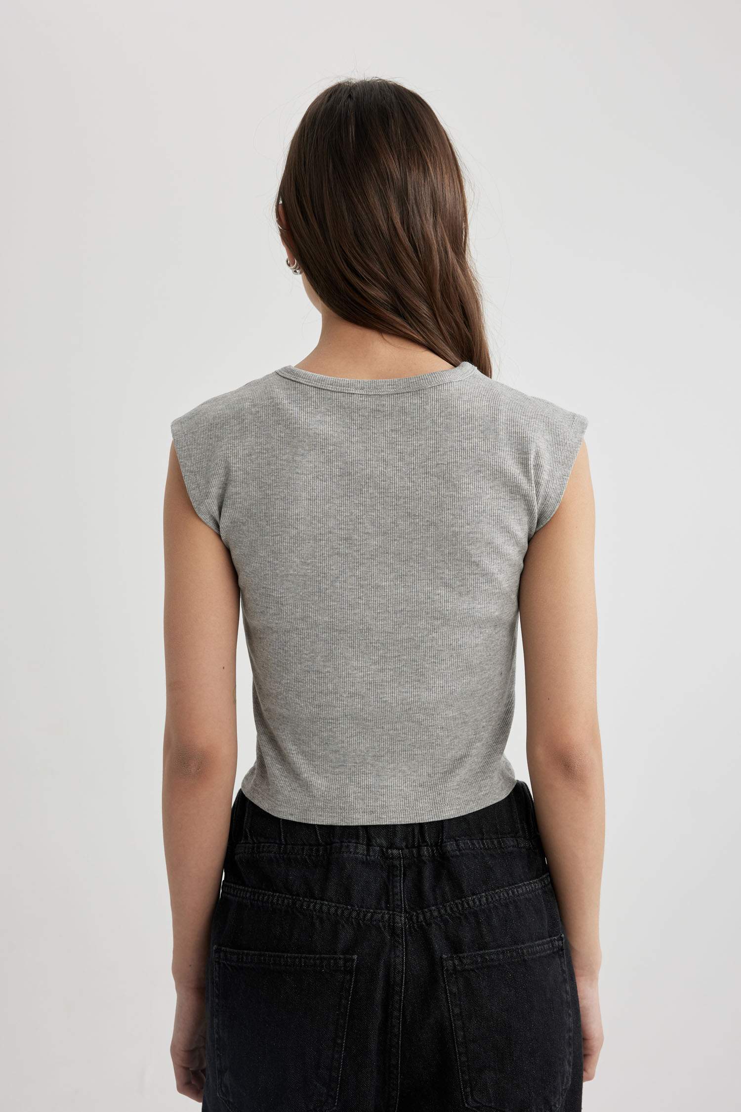 Slim Fit Crew Neck Camisole Short Sleeve T-Shirt