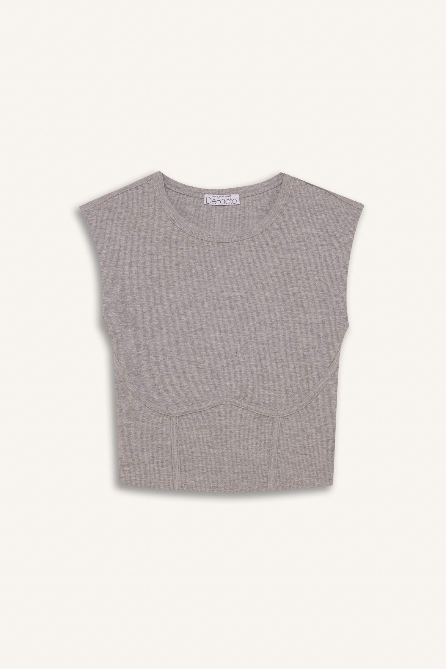 Slim Fit Crew Neck Camisole Short Sleeve T-Shirt