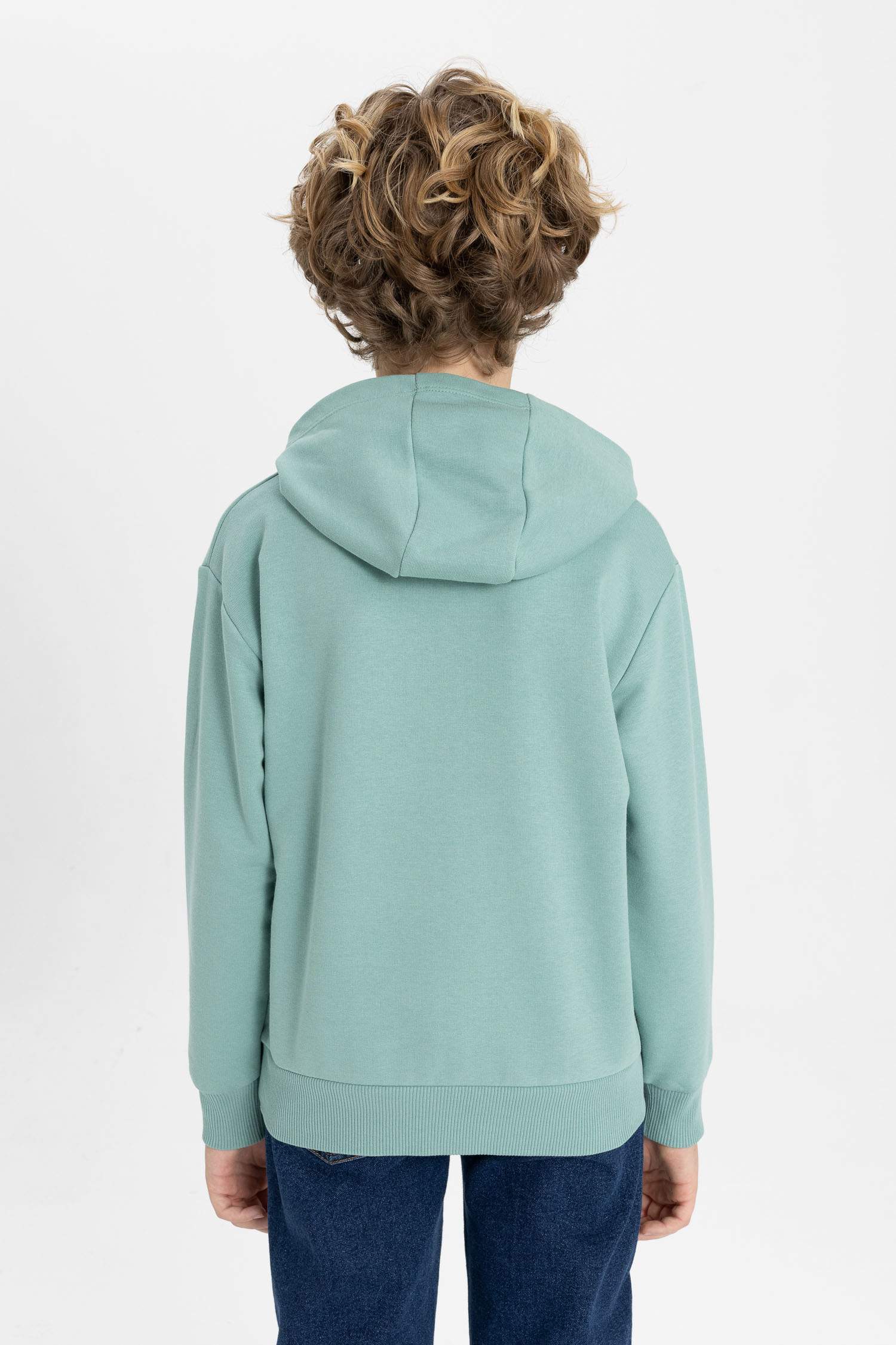 Erkek Çocuk Baskılı Kapüşonlu Sweatshirt