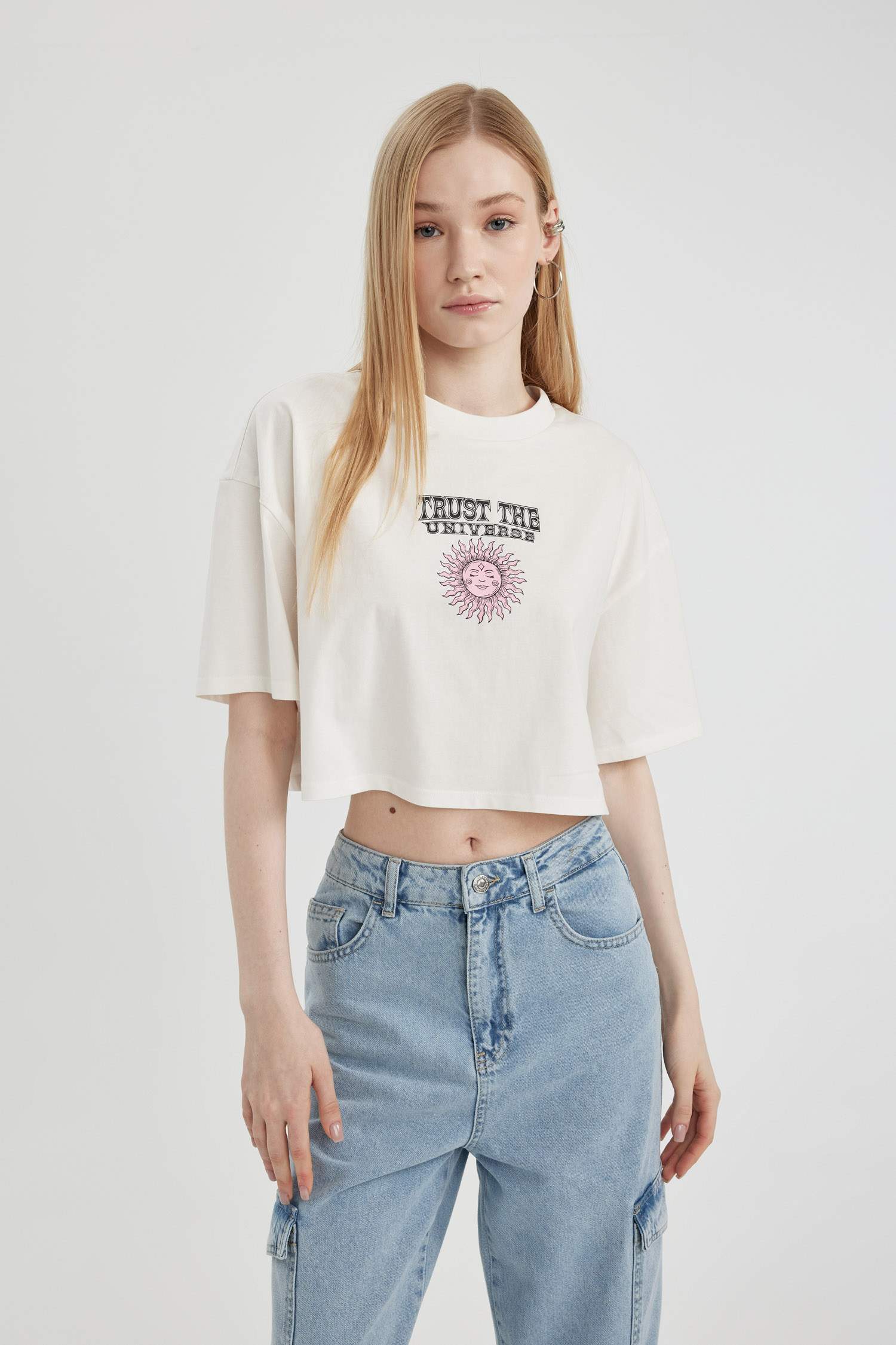 Футболка оверсайз с круглым вырезом и принтом, Coool