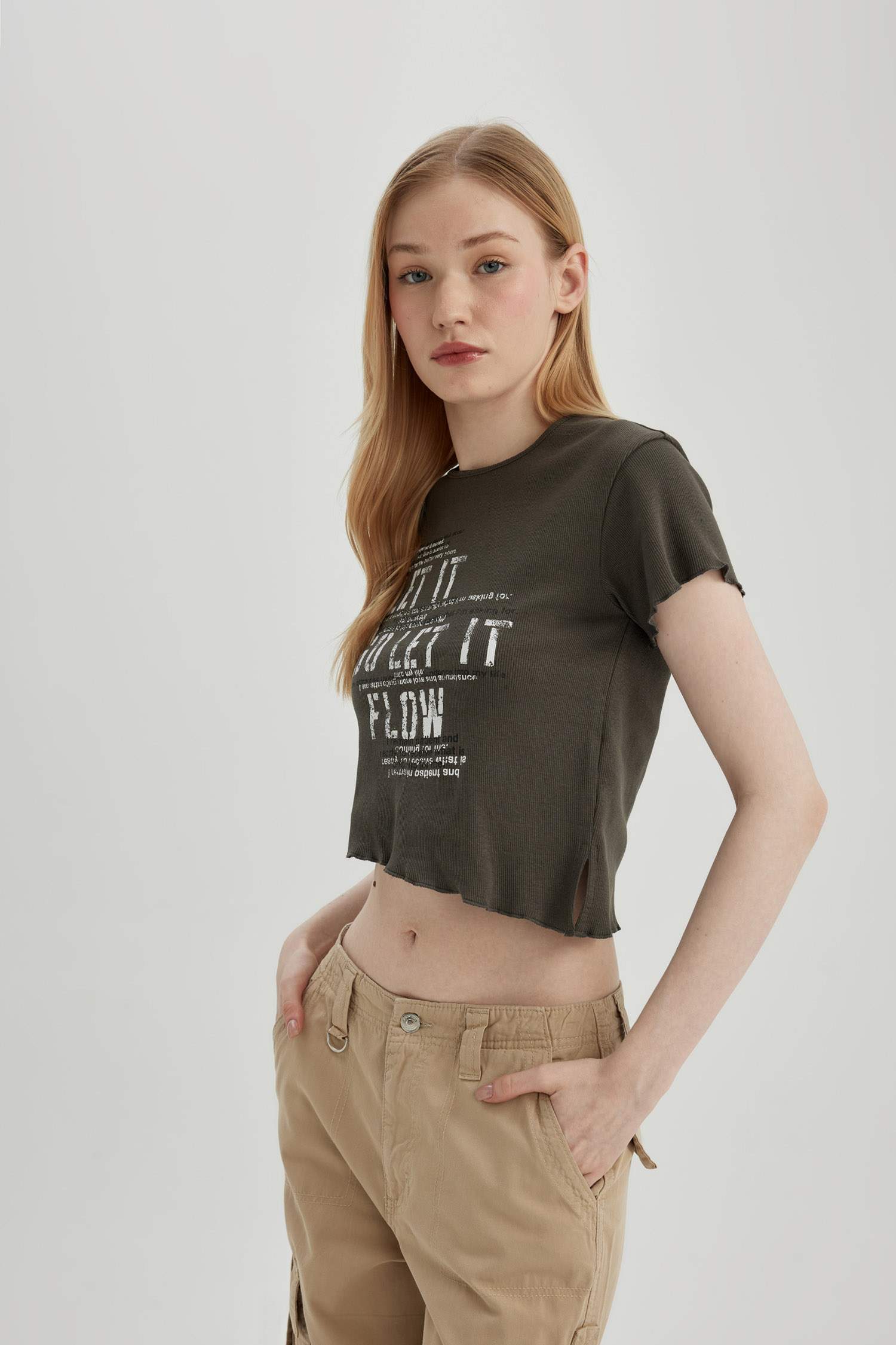 Coool дөңгелек жаға үлкен тоқылған Қысқа жеңді футболка