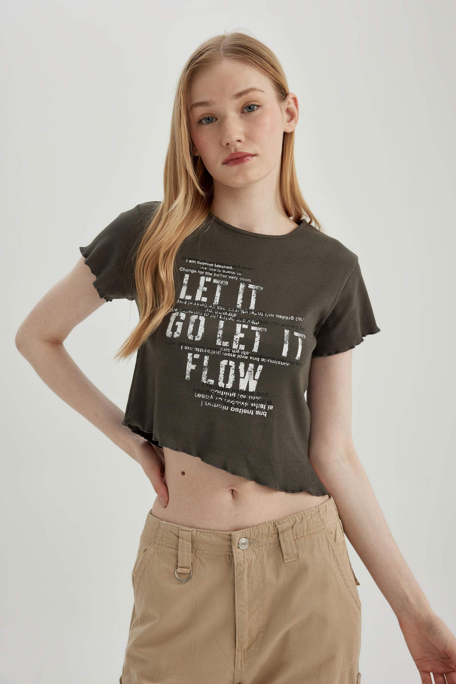 Coool дөңгелек жаға үлкен тоқылған Қысқа жеңді футболка