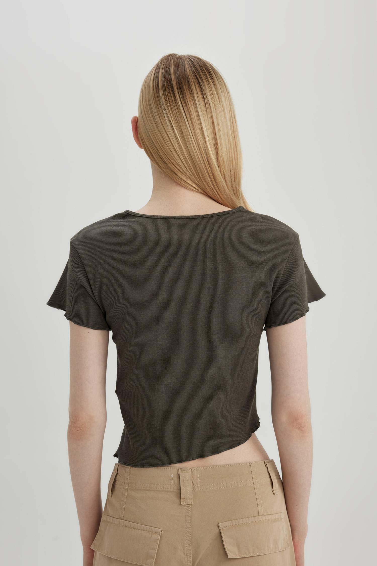 Coool дөңгелек жаға үлкен тоқылған Қысқа жеңді футболка