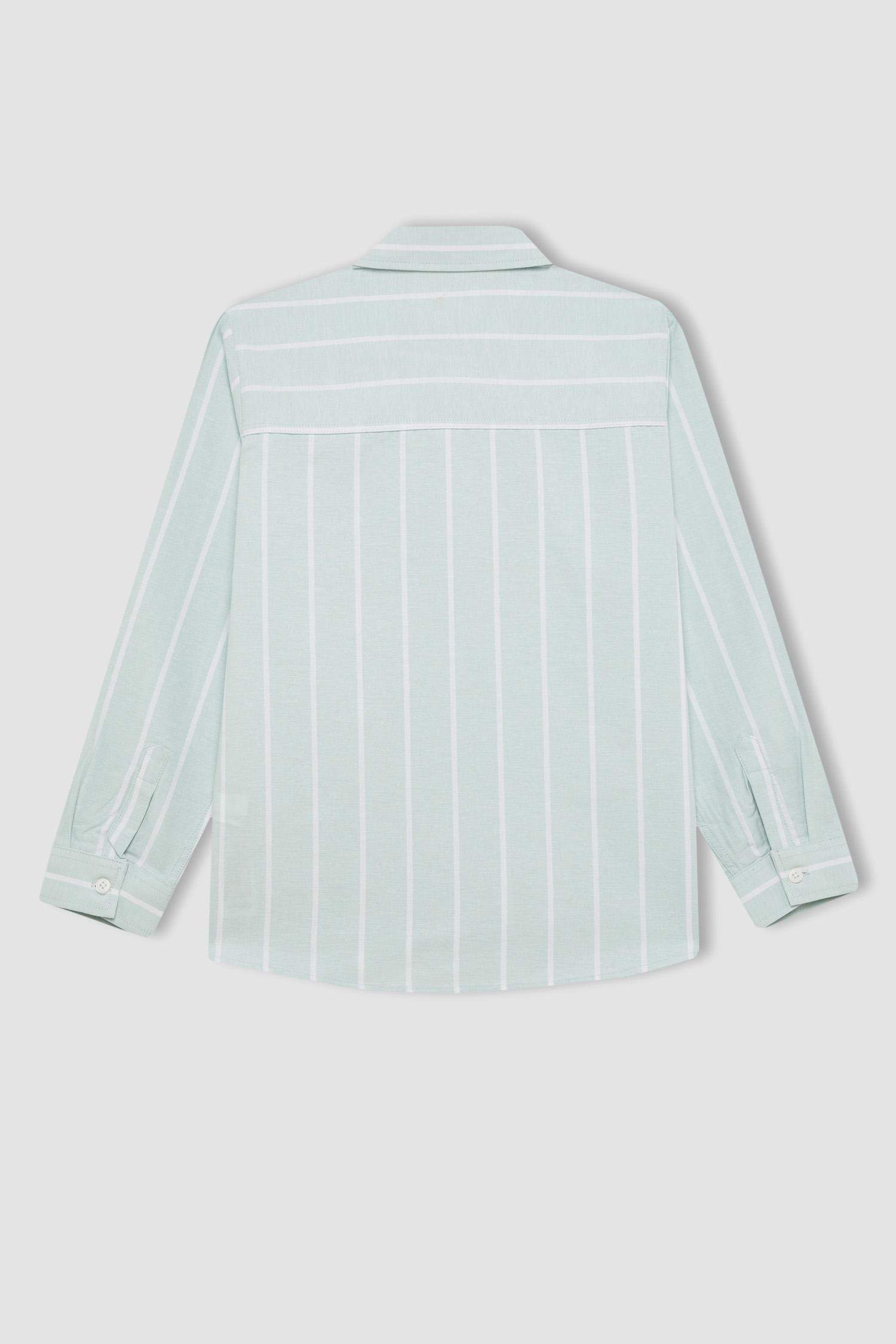 قميص بولو اولادي كم طويل أوكسفورد قصة عادية